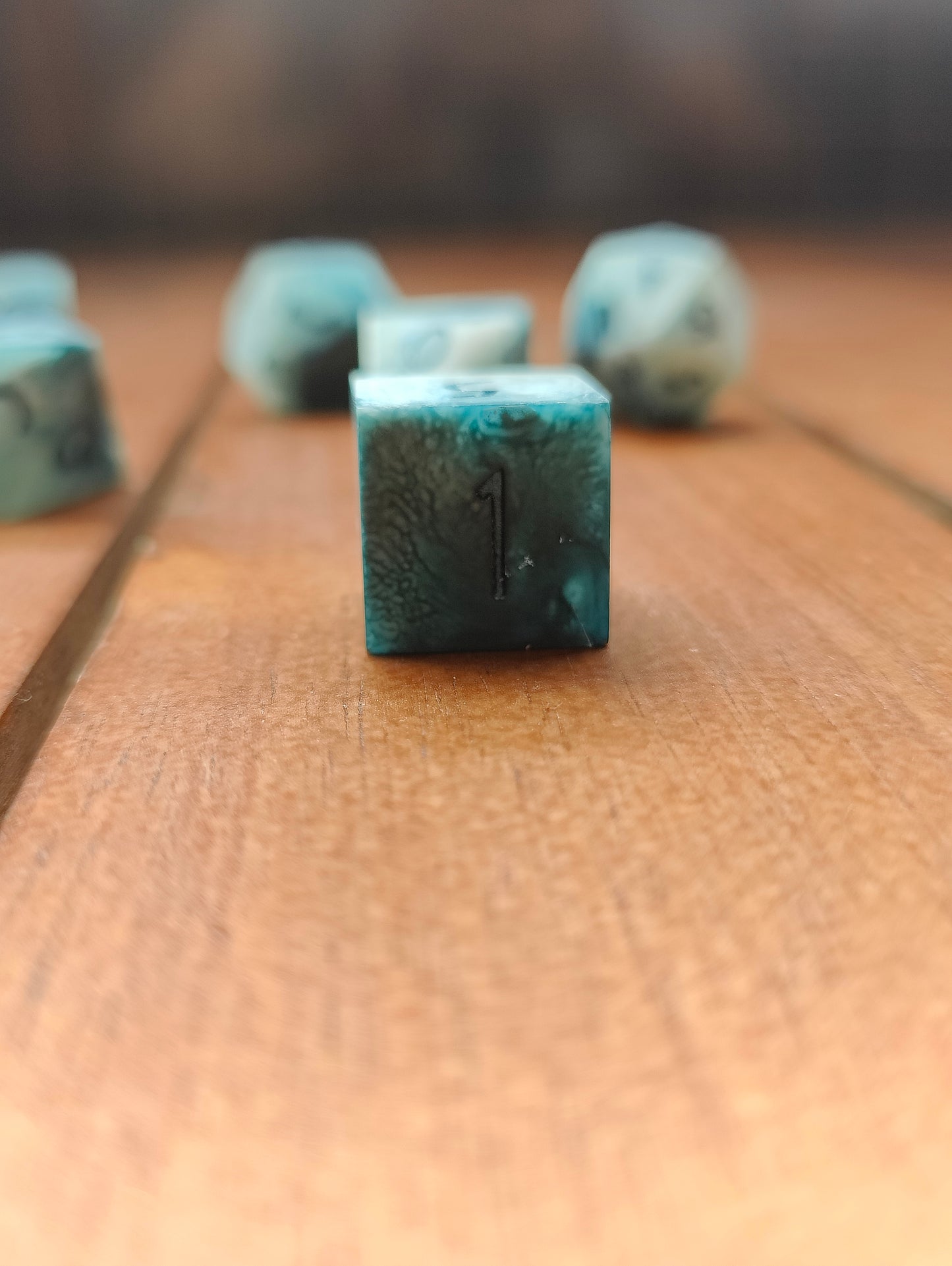 Handmade dice set: Cloudy nebula