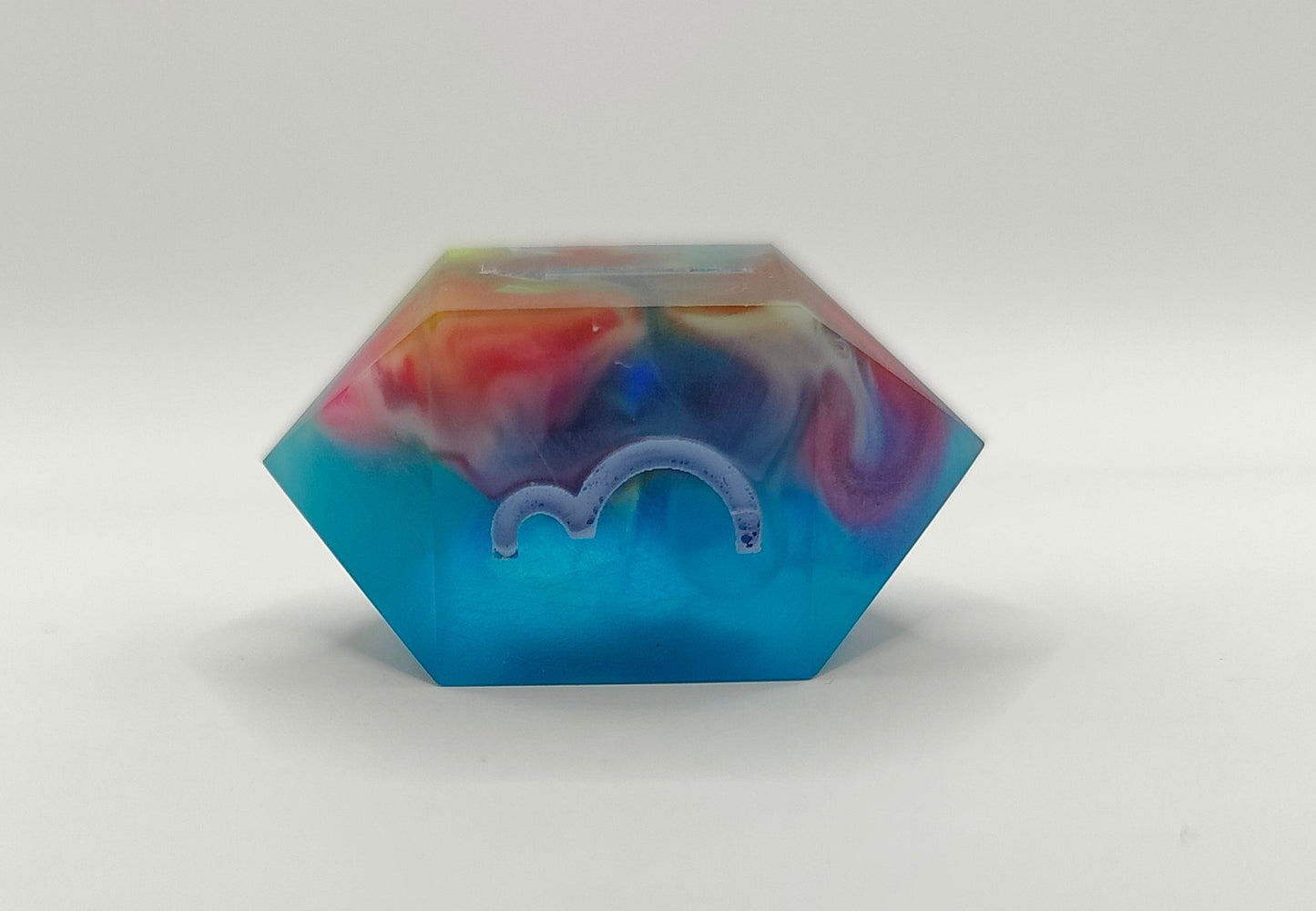 Handmade Single Crystal D4: Rainbow Nebula matte