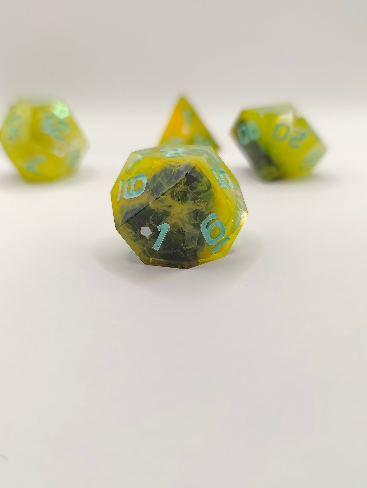 Handmade dice set: Verdant Gardens