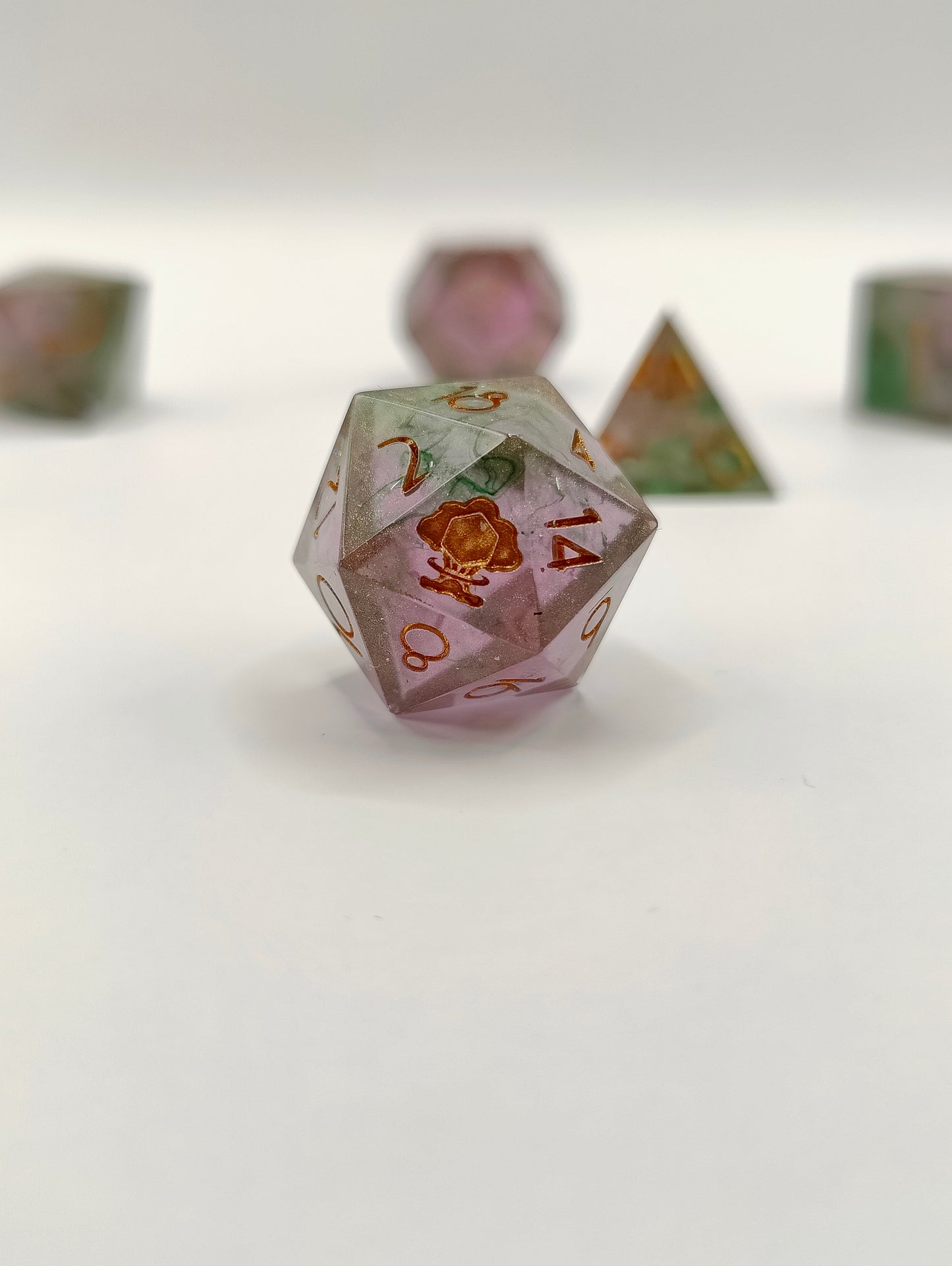 Handmade dice set: Watermelon sugar