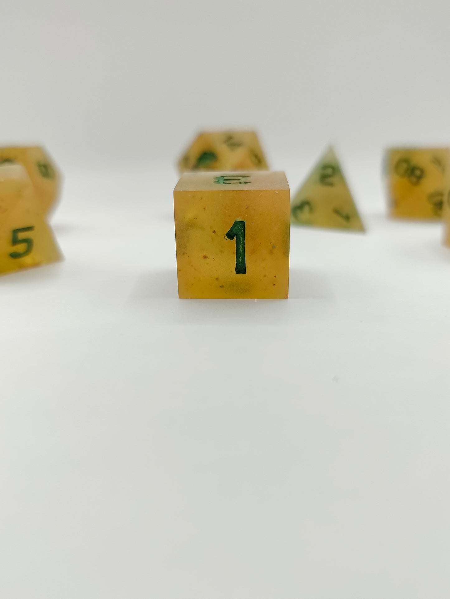 Handmade dice set: Honeyed Earth