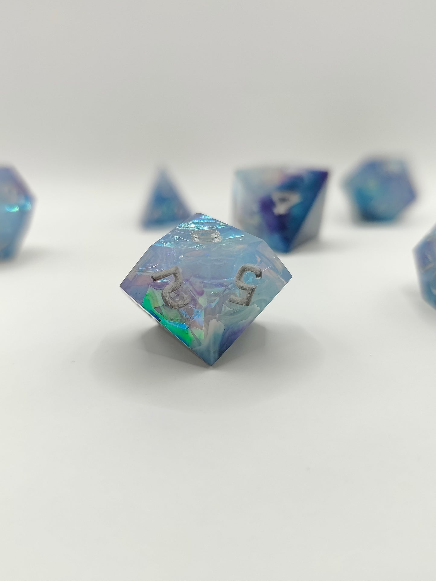 Handmade dice set: Galactic ice
