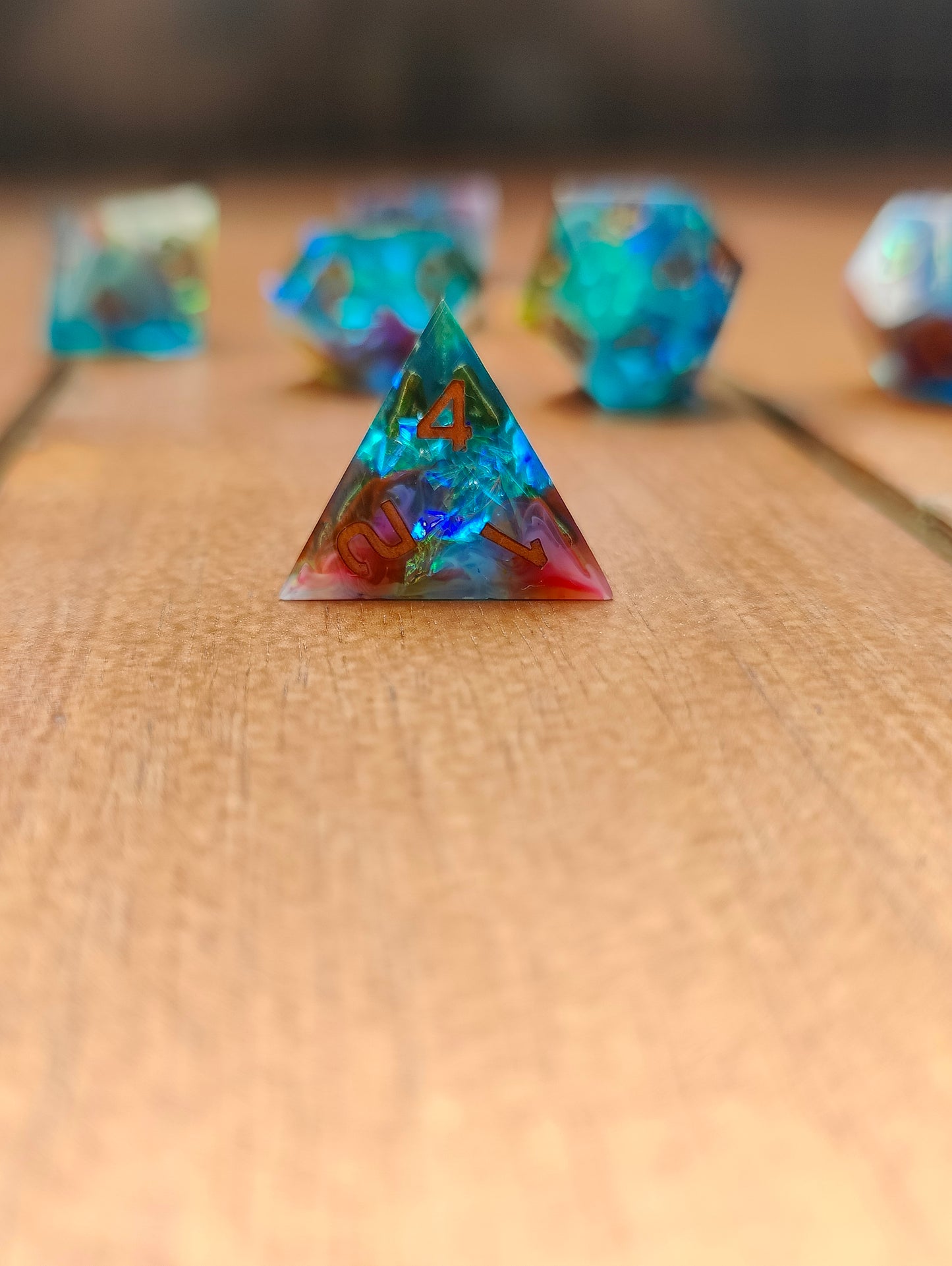 Handmade dice set: Rainbow Nebula