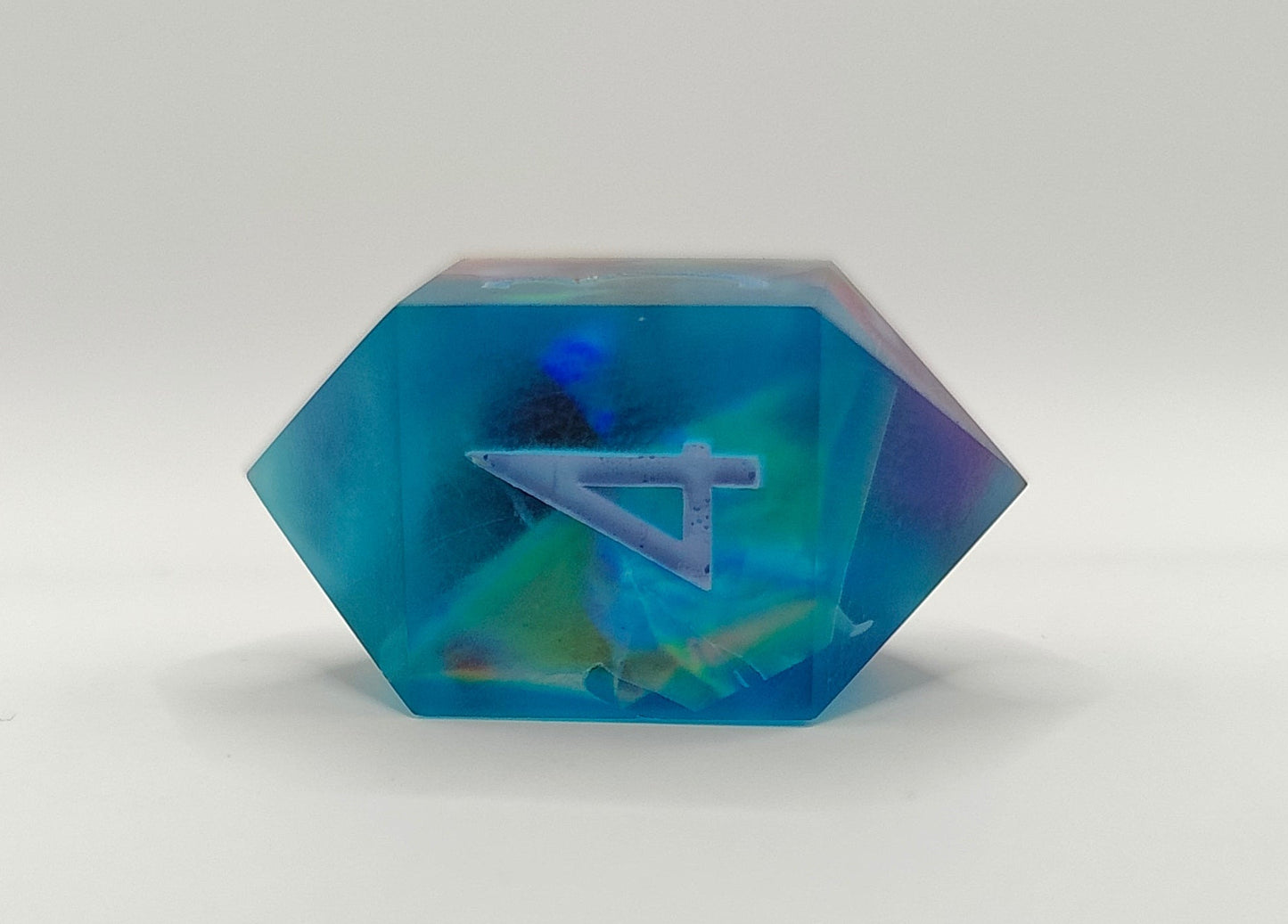 Handmade Single Crystal D4: Rainbow Nebula matte