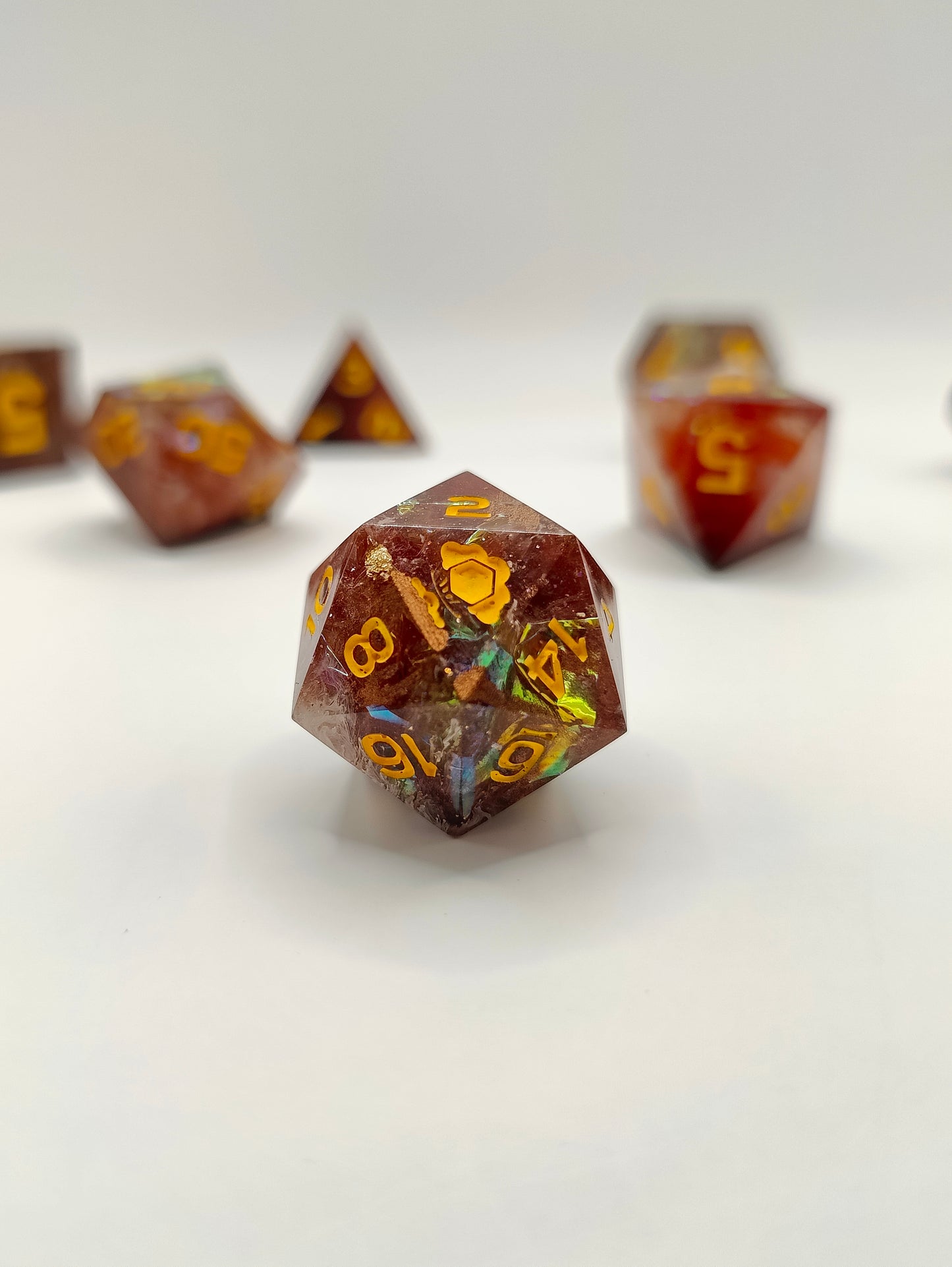 Handmade dice set: The copper kingdom