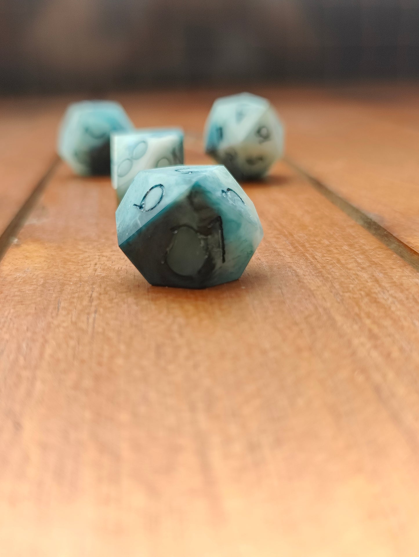 Handmade dice set: Cloudy nebula