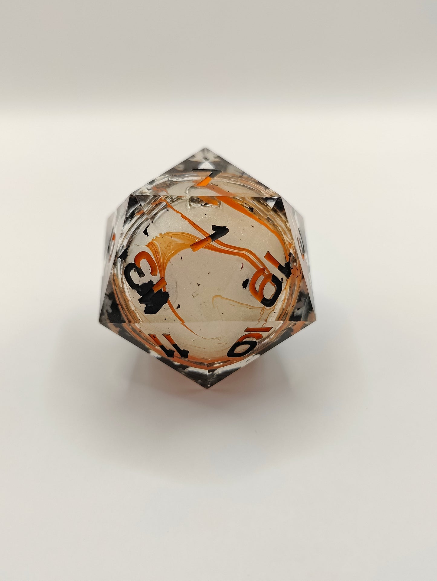 Handmade 40mm liquid core D20: Koi fish