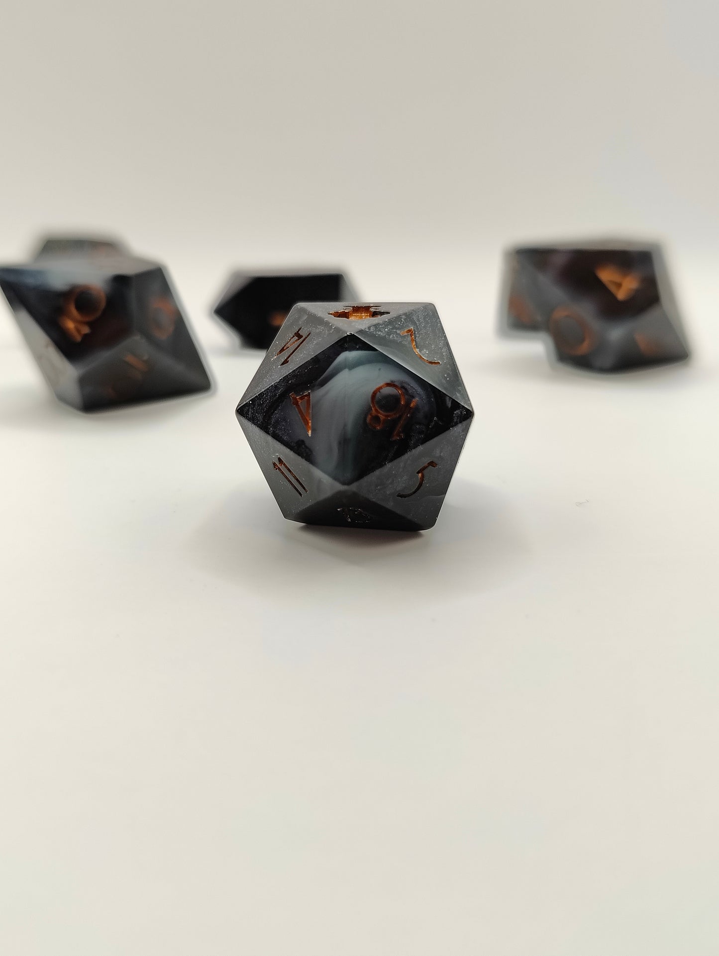 Handmade dice set: The expedition thin font