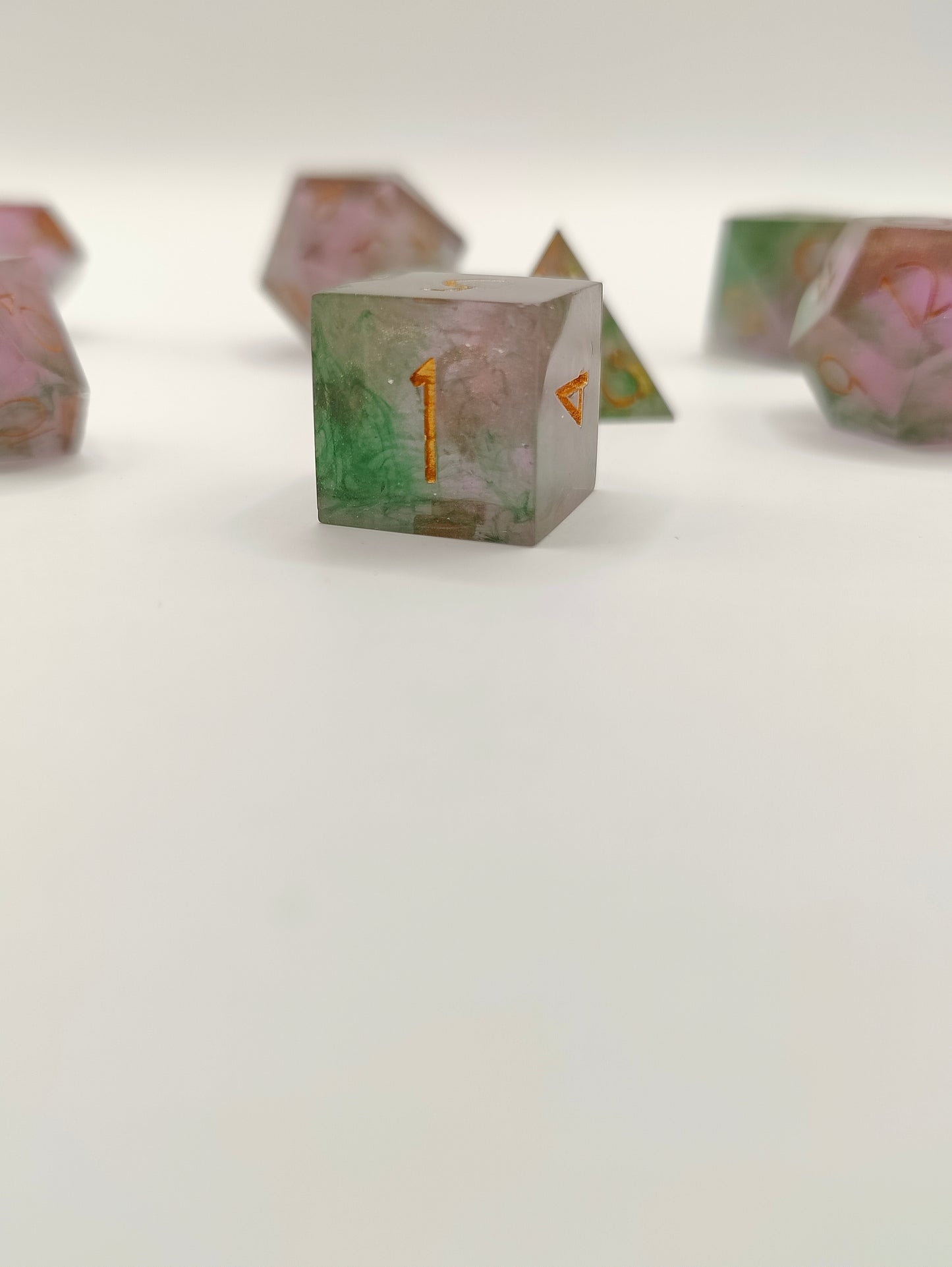 Handmade dice set: Watermelon sugar