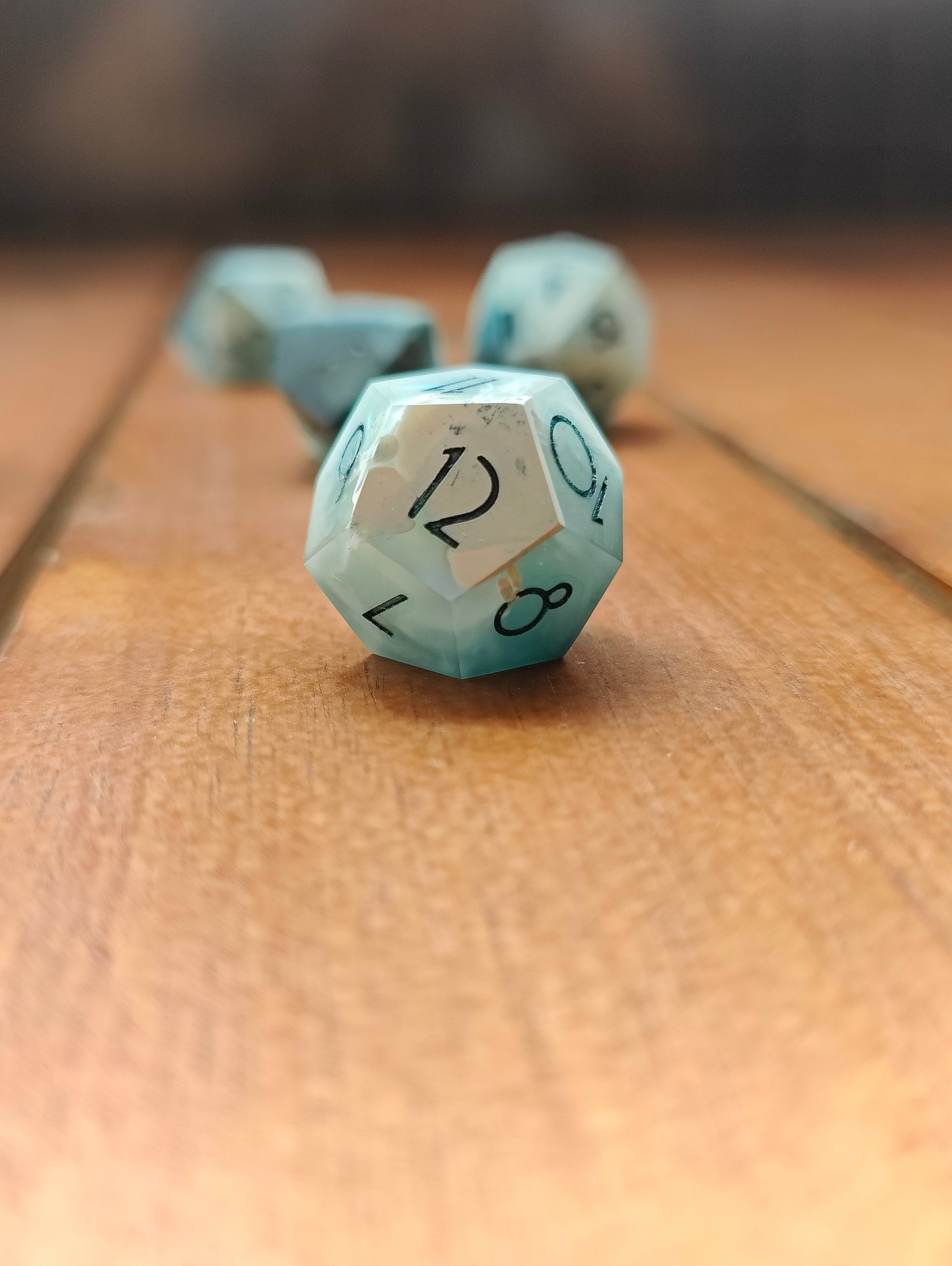 Handmade dice set: Cloudy nebula