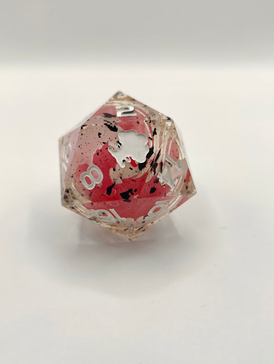 Handmade 40mm liquid core D20: Strawberry milkshake