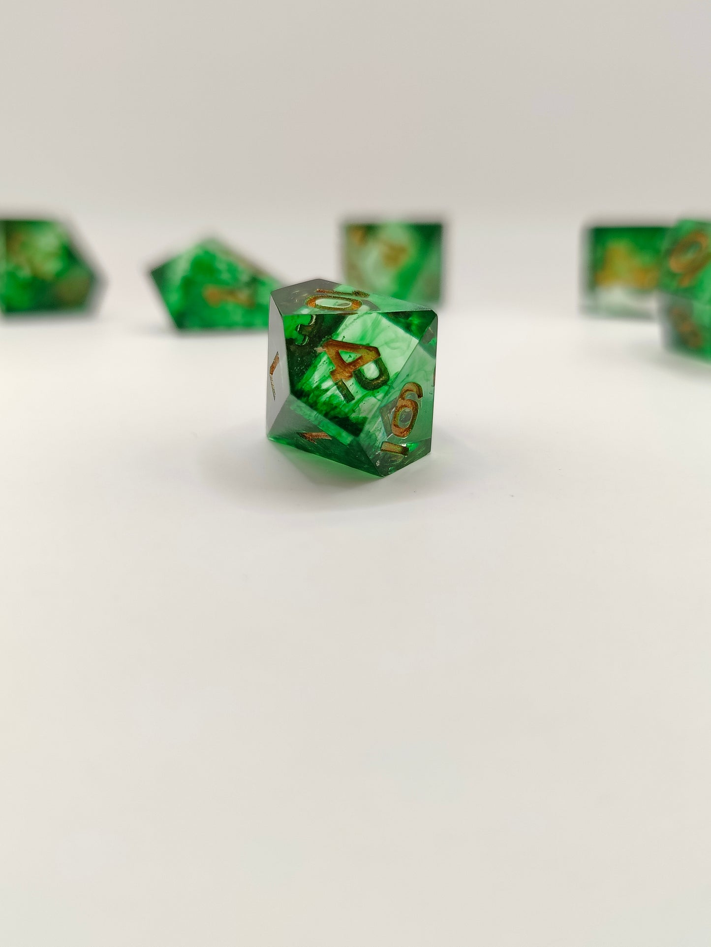 Mini dice set: Emeralds