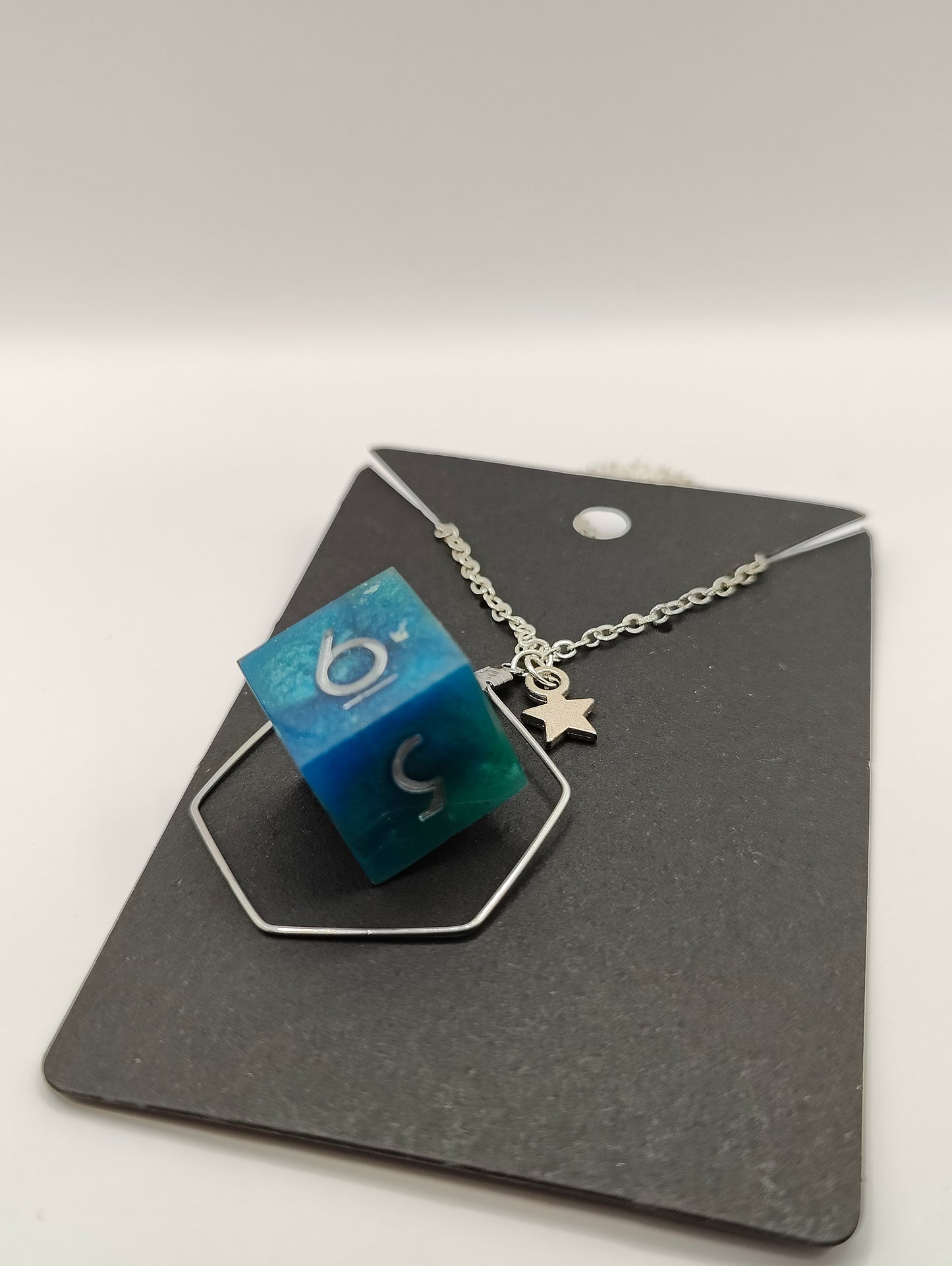 Handmade dice necklace: Poseidon's D6