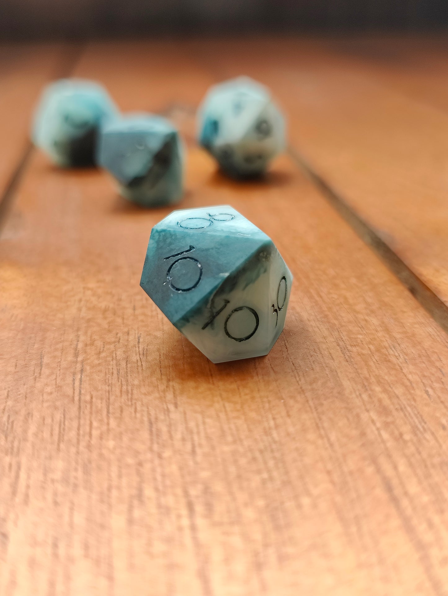 Handmade dice set: Cloudy nebula