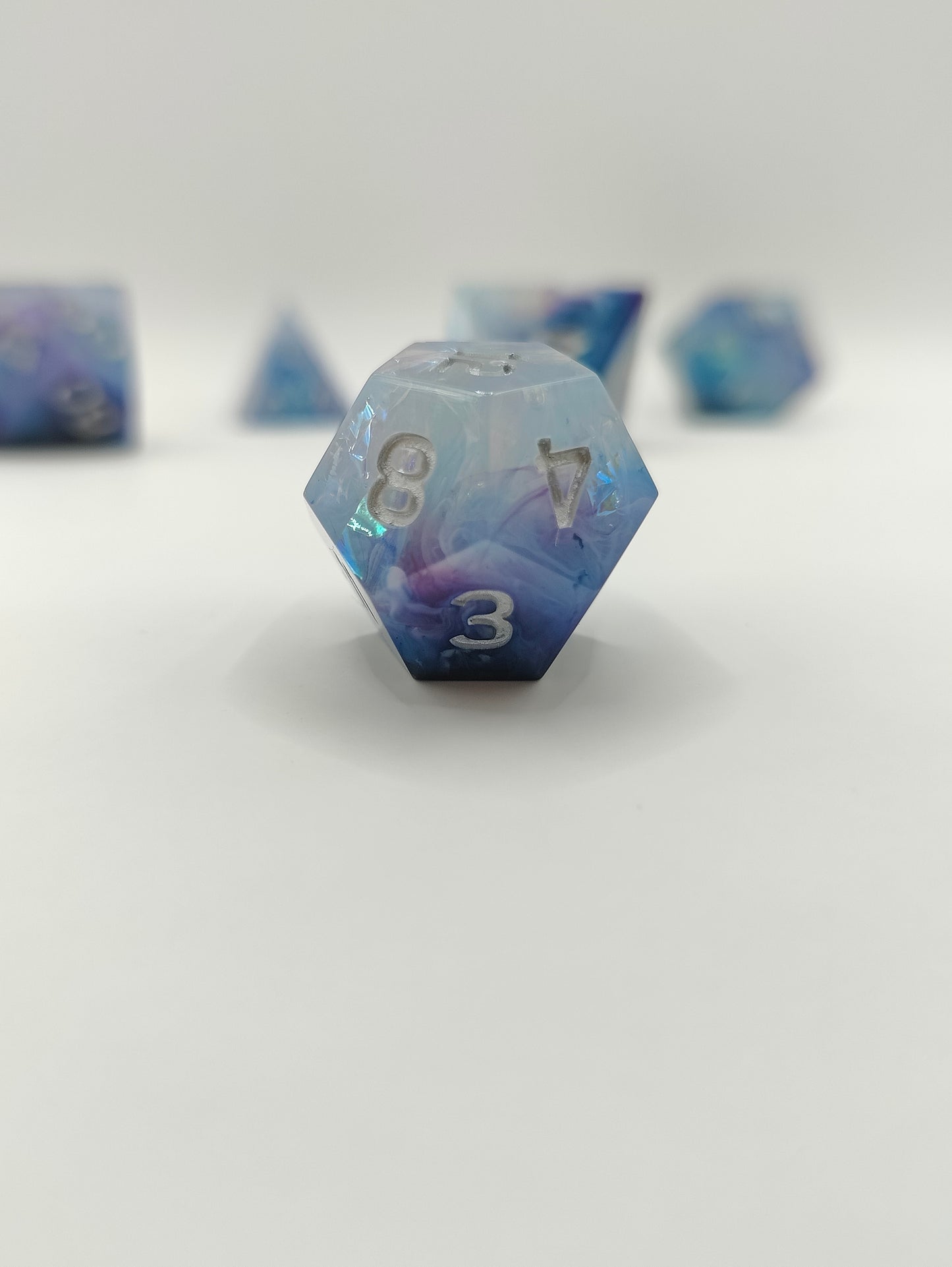 Handmade dice set: Galactic ice