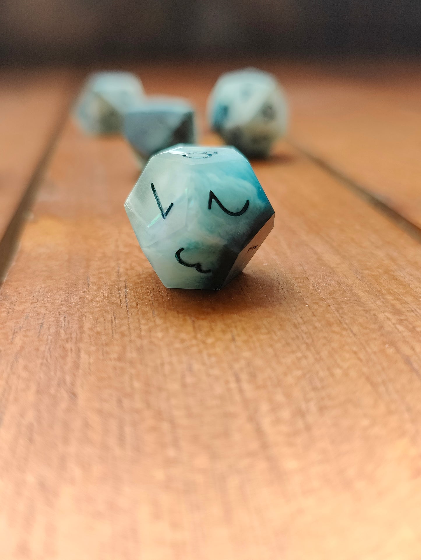 Handmade dice set: Cloudy nebula