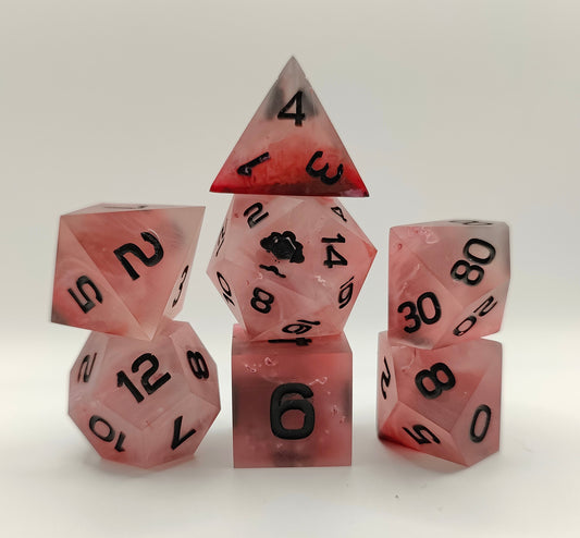 Handmade dice set: Bloodmoon