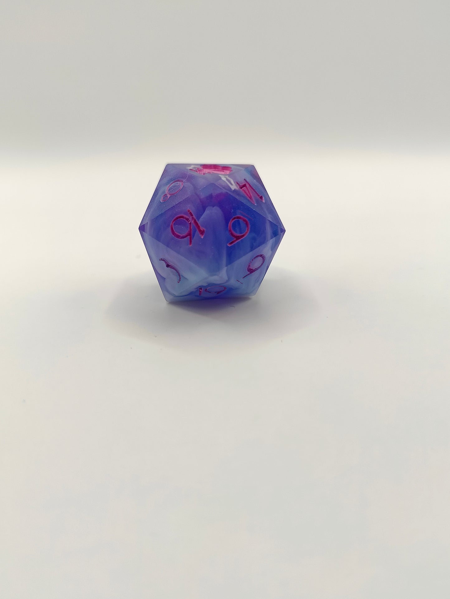 Handmade single D20: Arcane gardens pink ink