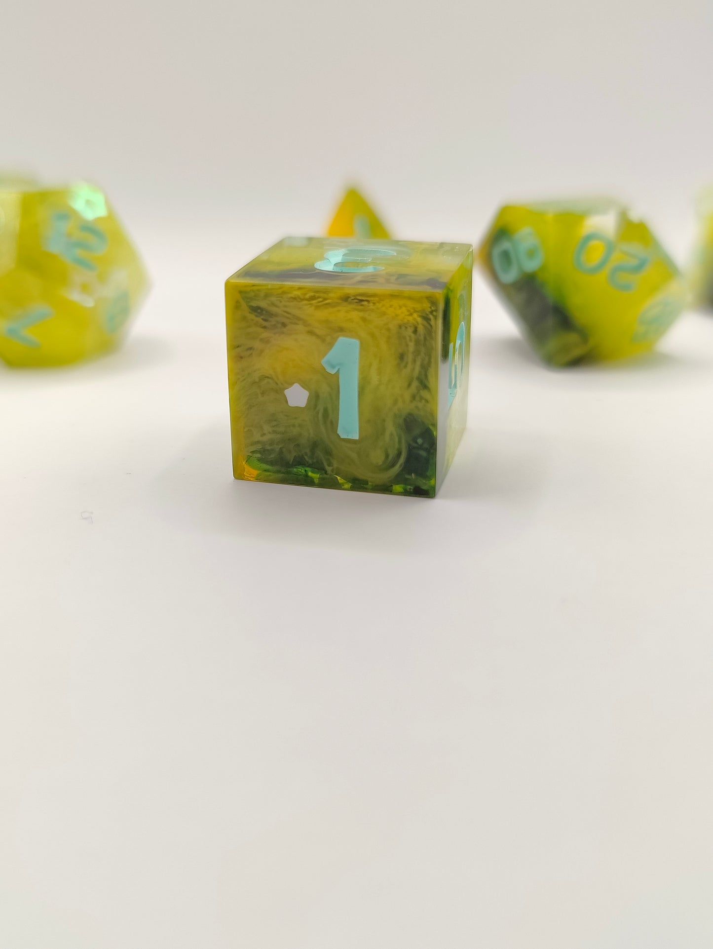 Handmade dice set: Verdant Gardens
