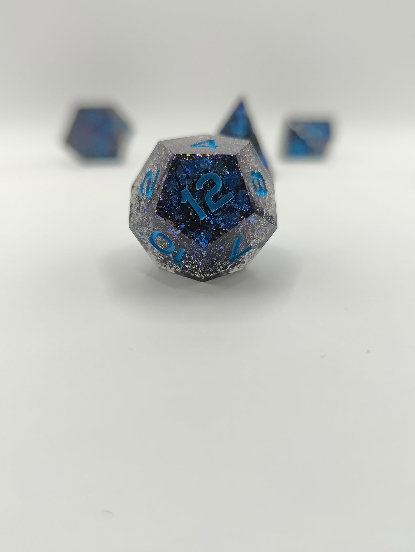 Handmade dice set: Shifting galaxies