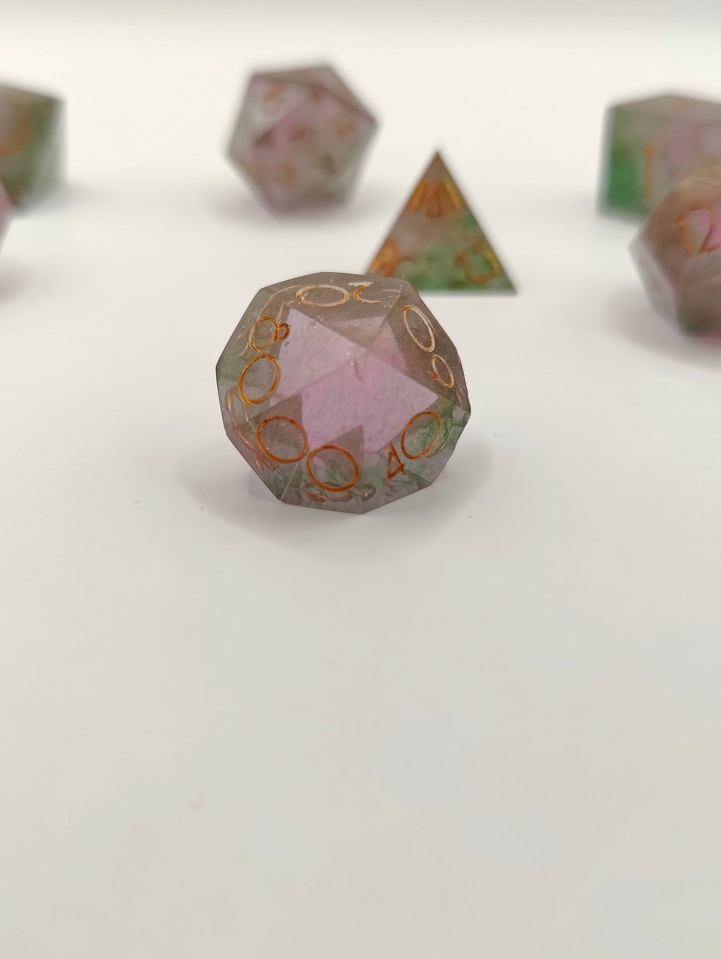 Handmade dice set: Watermelon sugar
