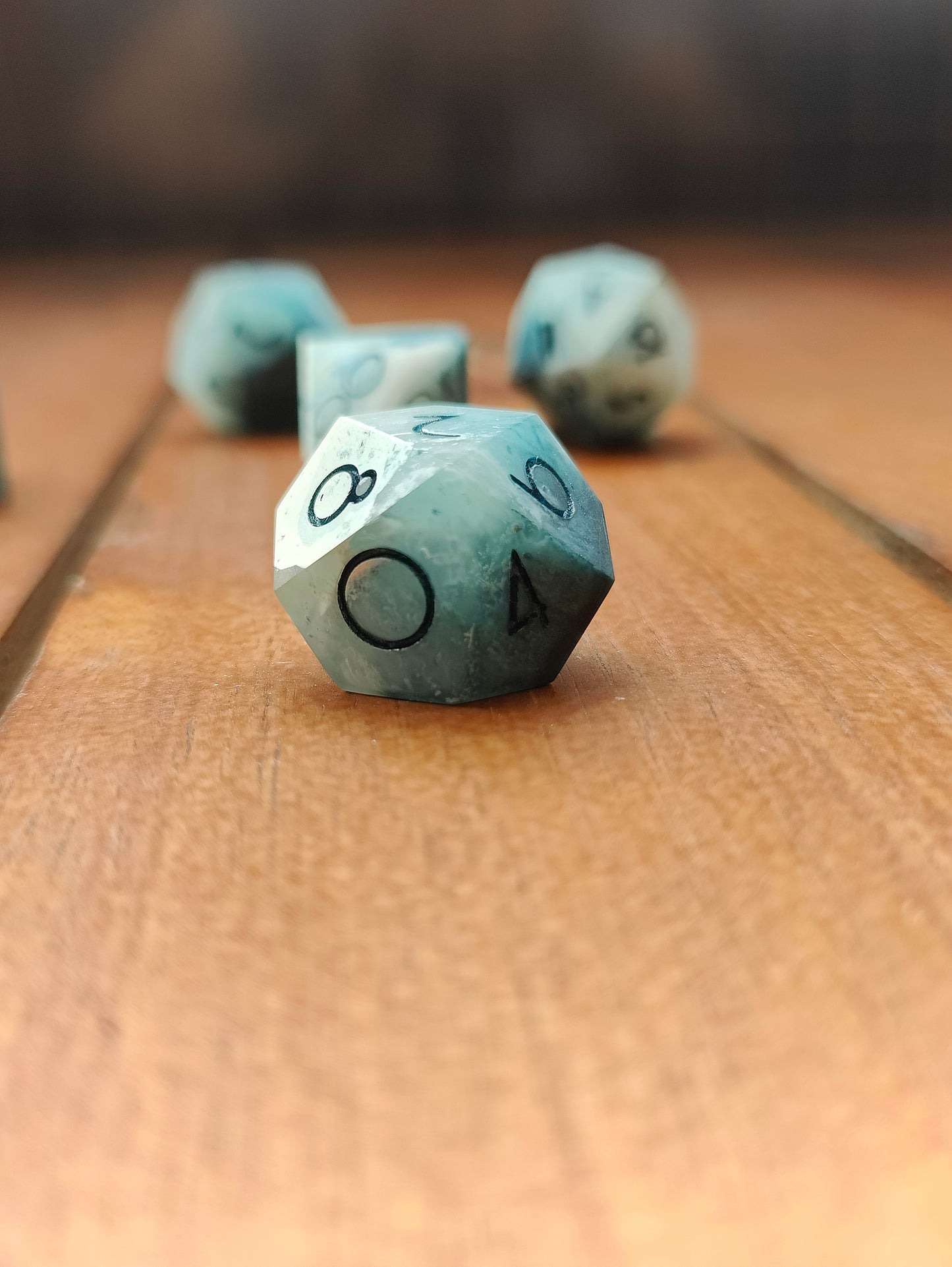 Handmade dice set: Cloudy nebula