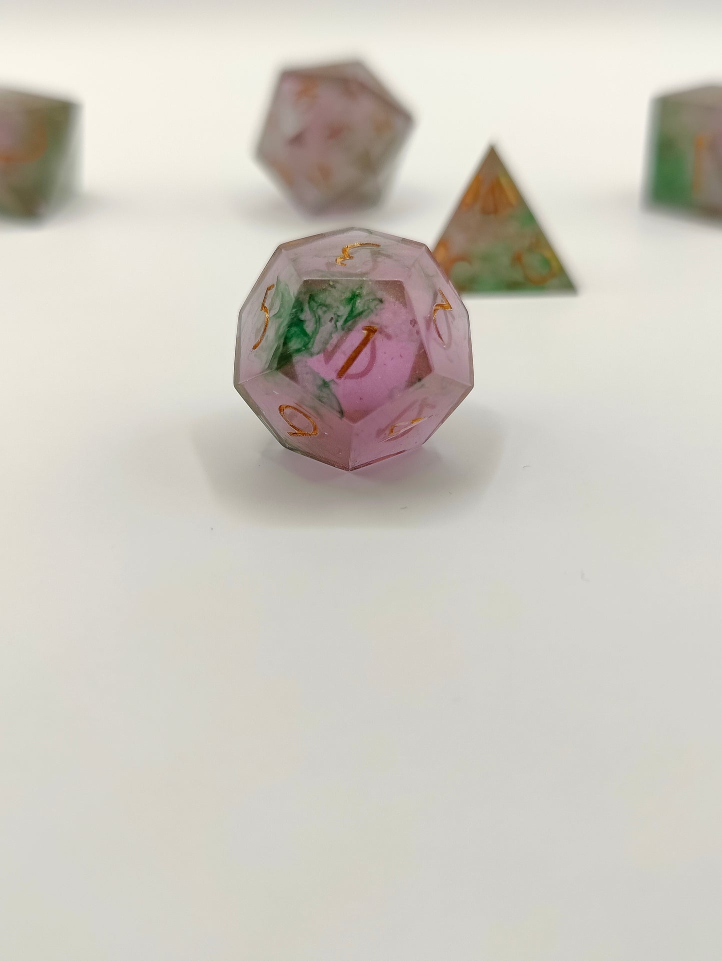 Handmade dice set: Watermelon sugar