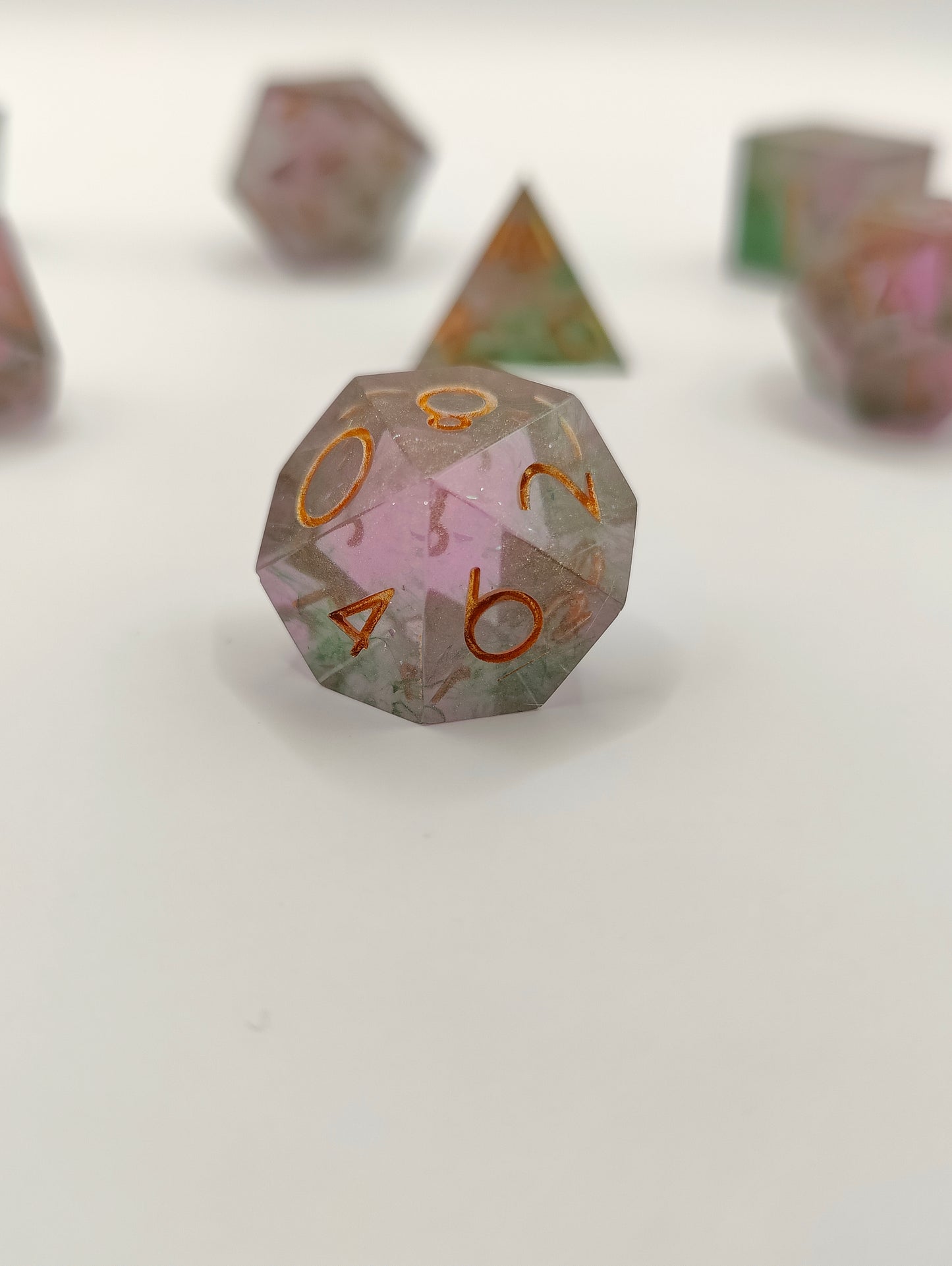 Handmade dice set: Watermelon sugar