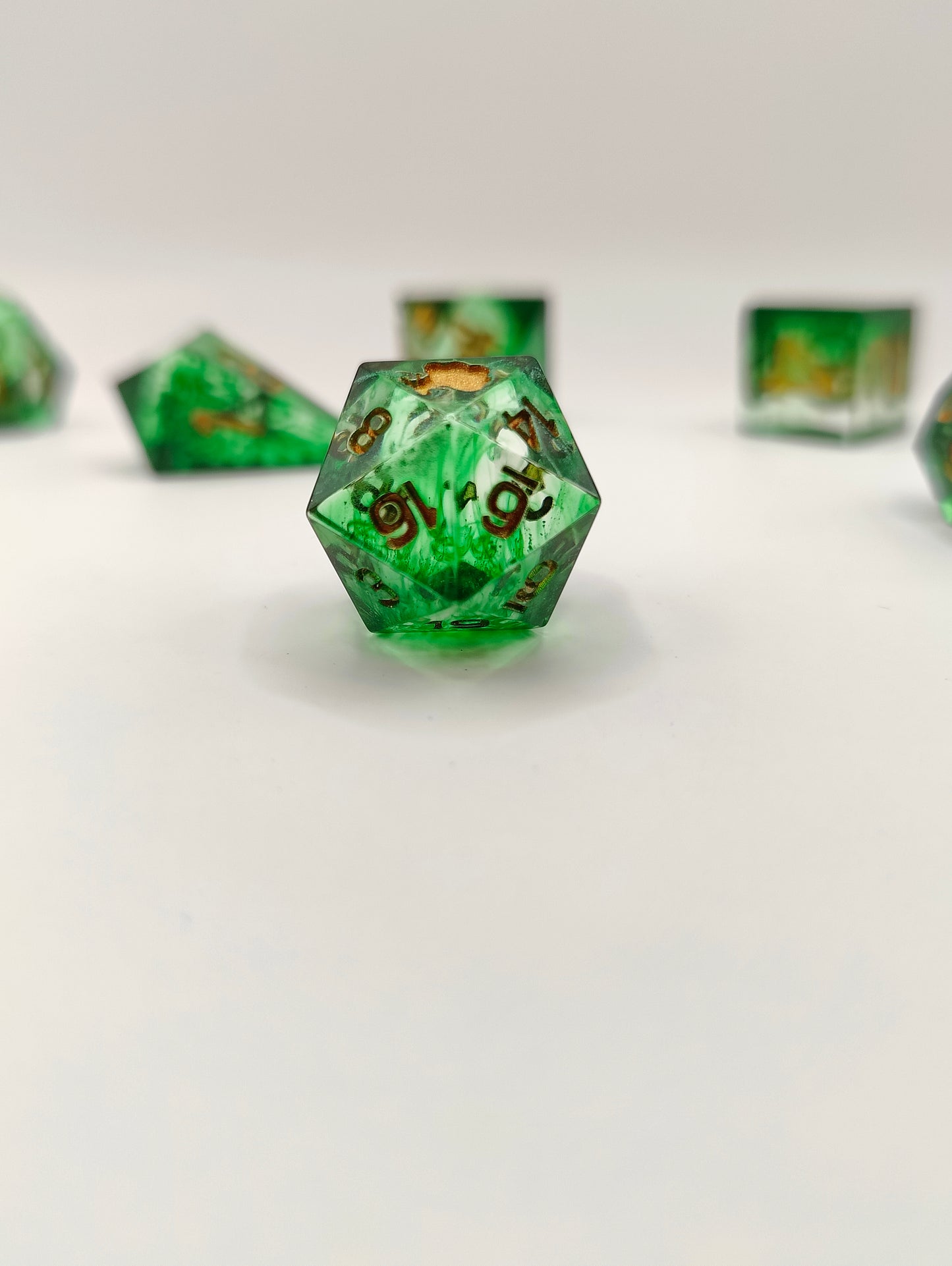 Mini dice set: Emeralds