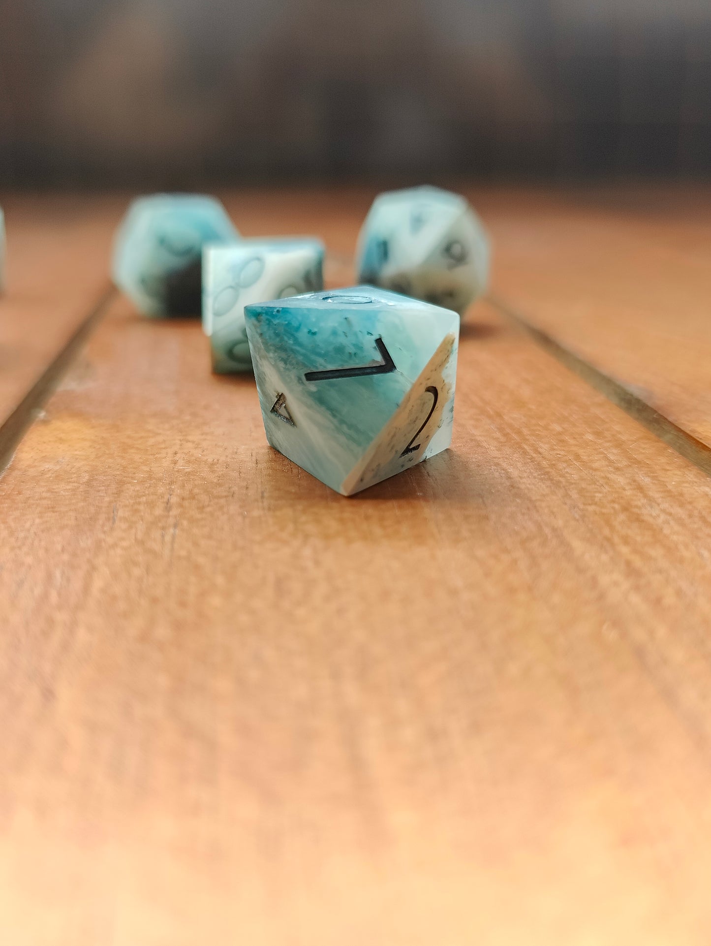 Handmade dice set: Cloudy nebula