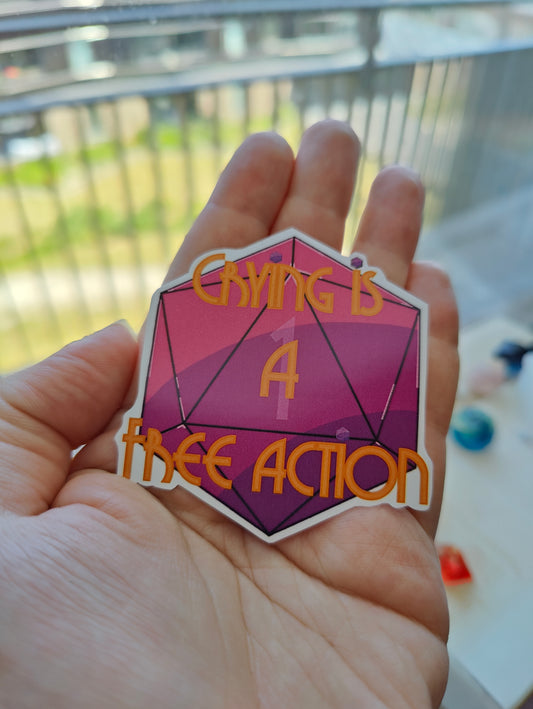 Crying is a free action sticker
