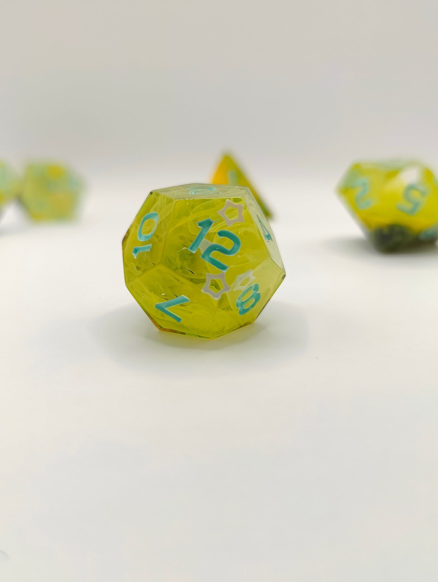 Handmade dice set: Verdant Gardens