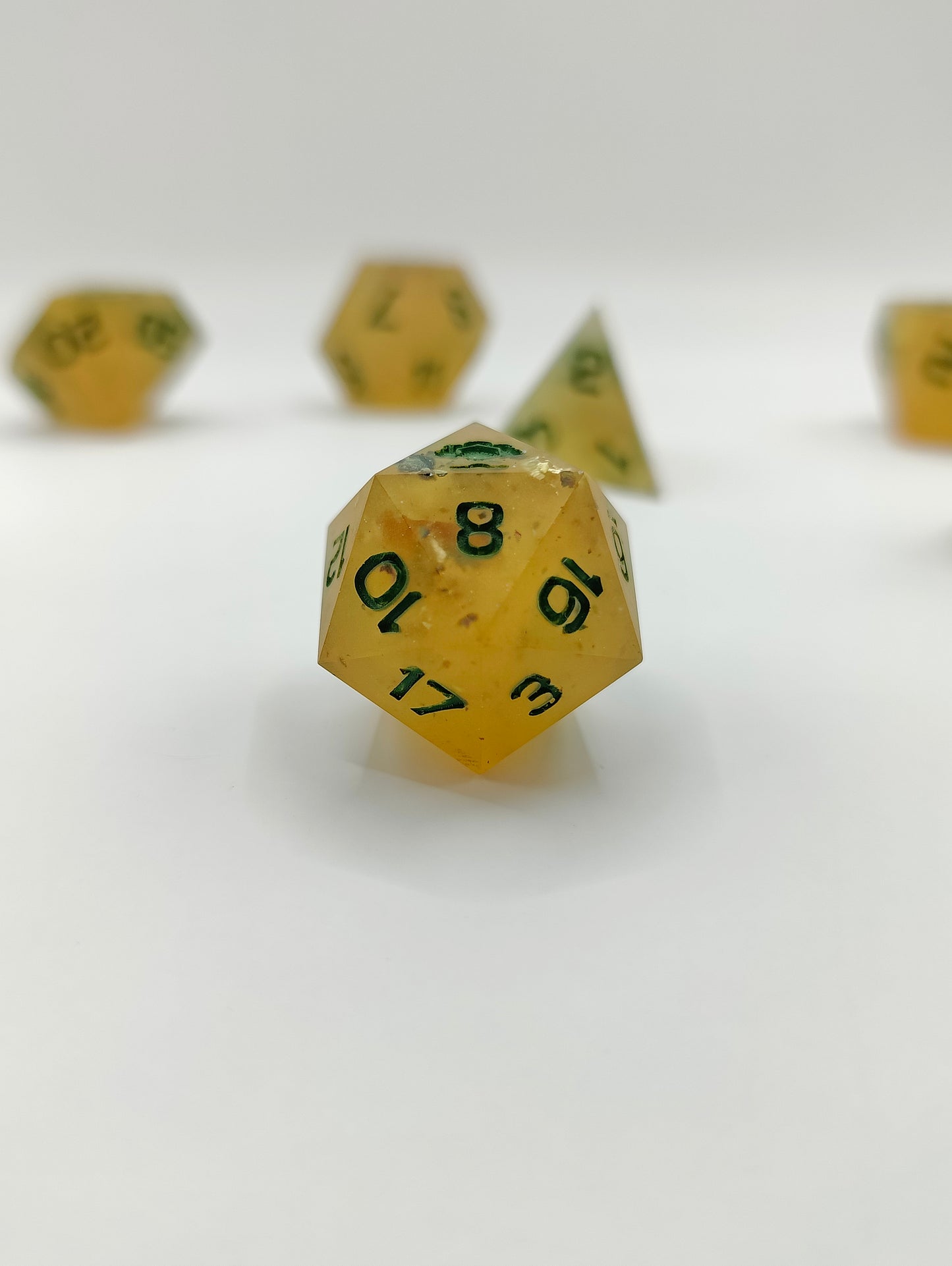 Handmade dice set: Honeyed Earth