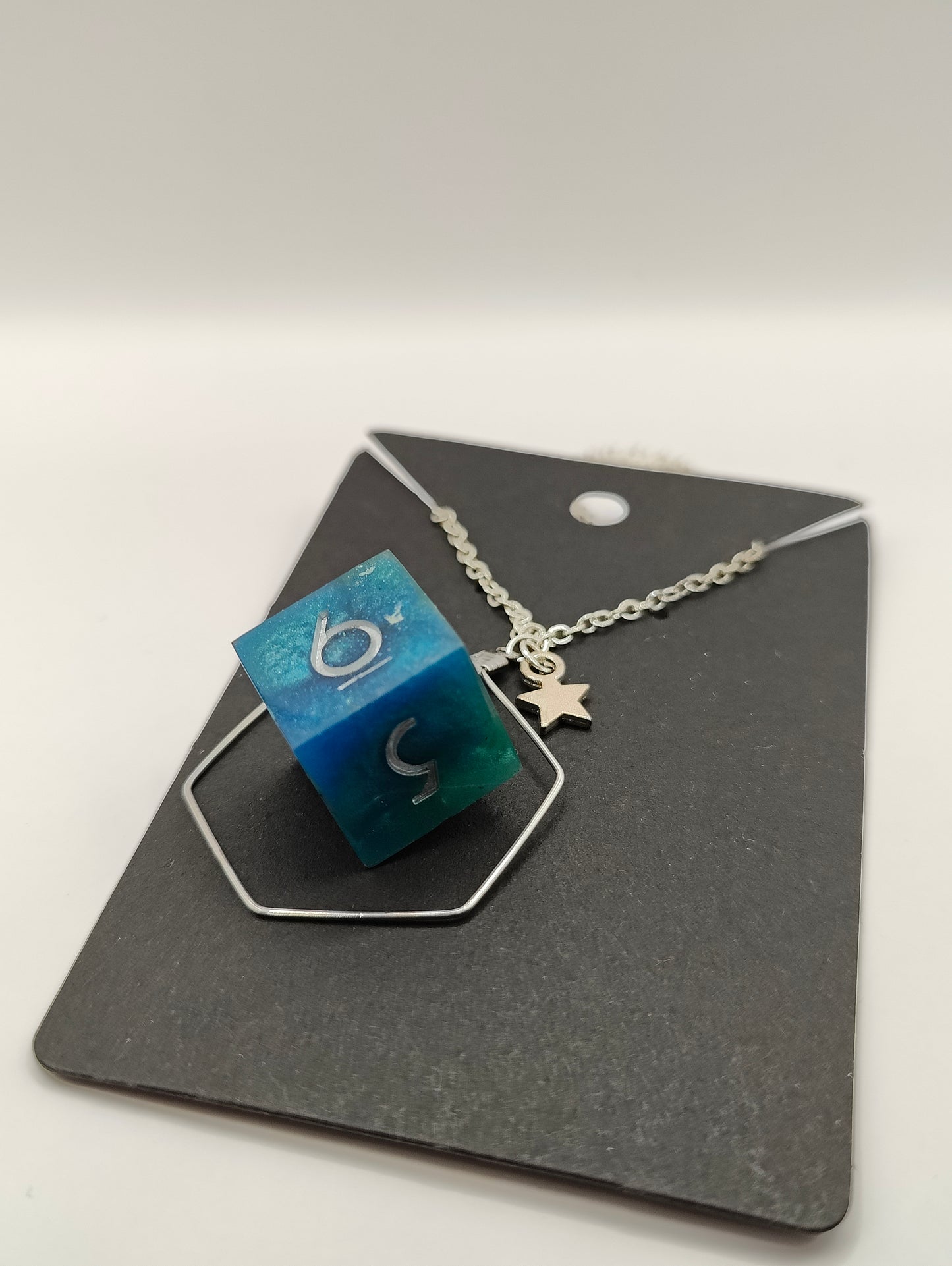 Handmade dice necklace: Poseidon's D6