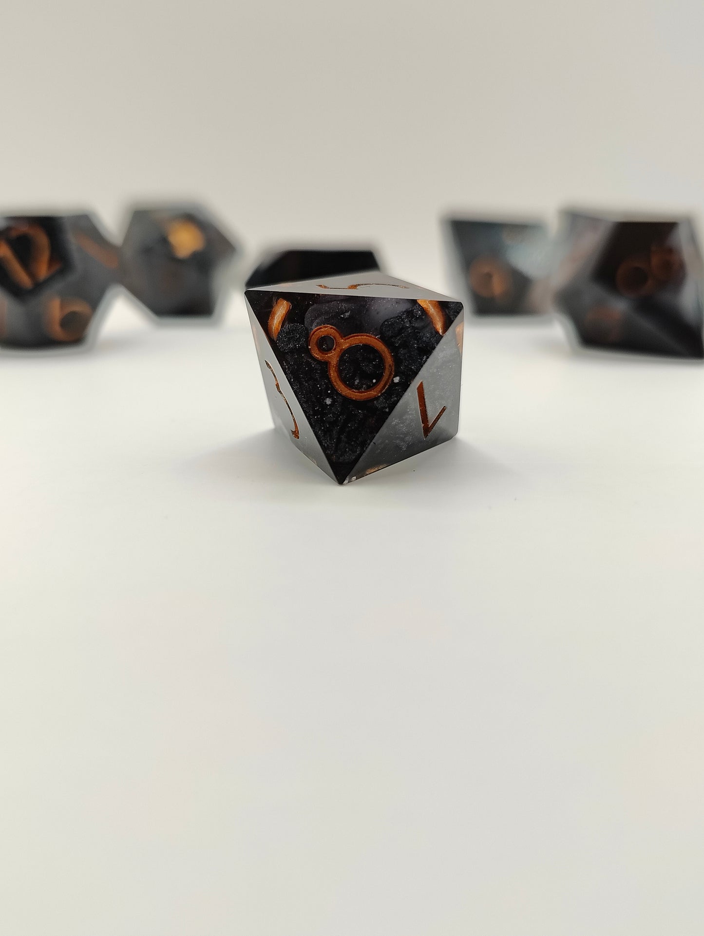 Handmade dice set: The expedition thin font