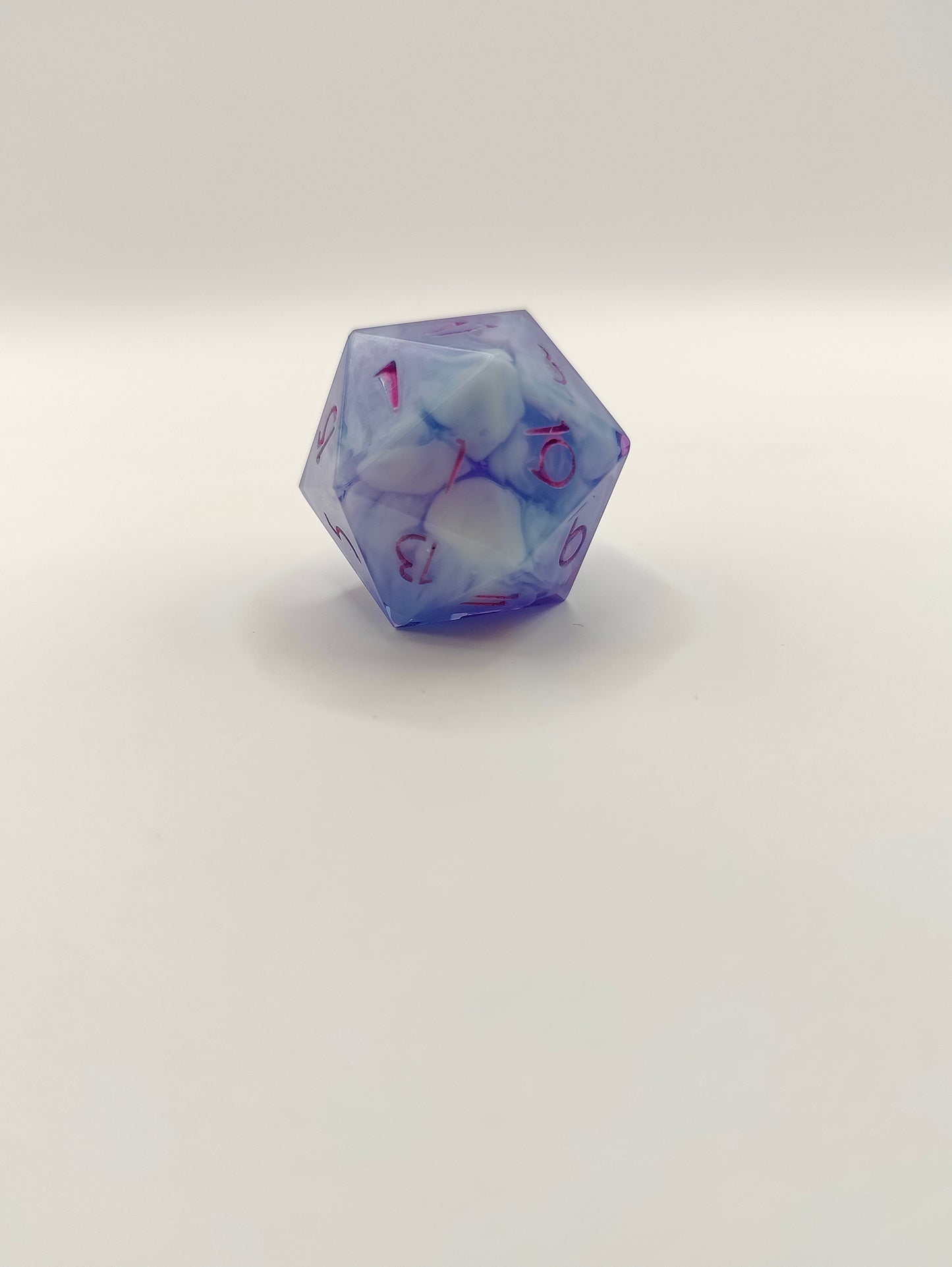 Handmade single D20: Arcane gardens pink ink