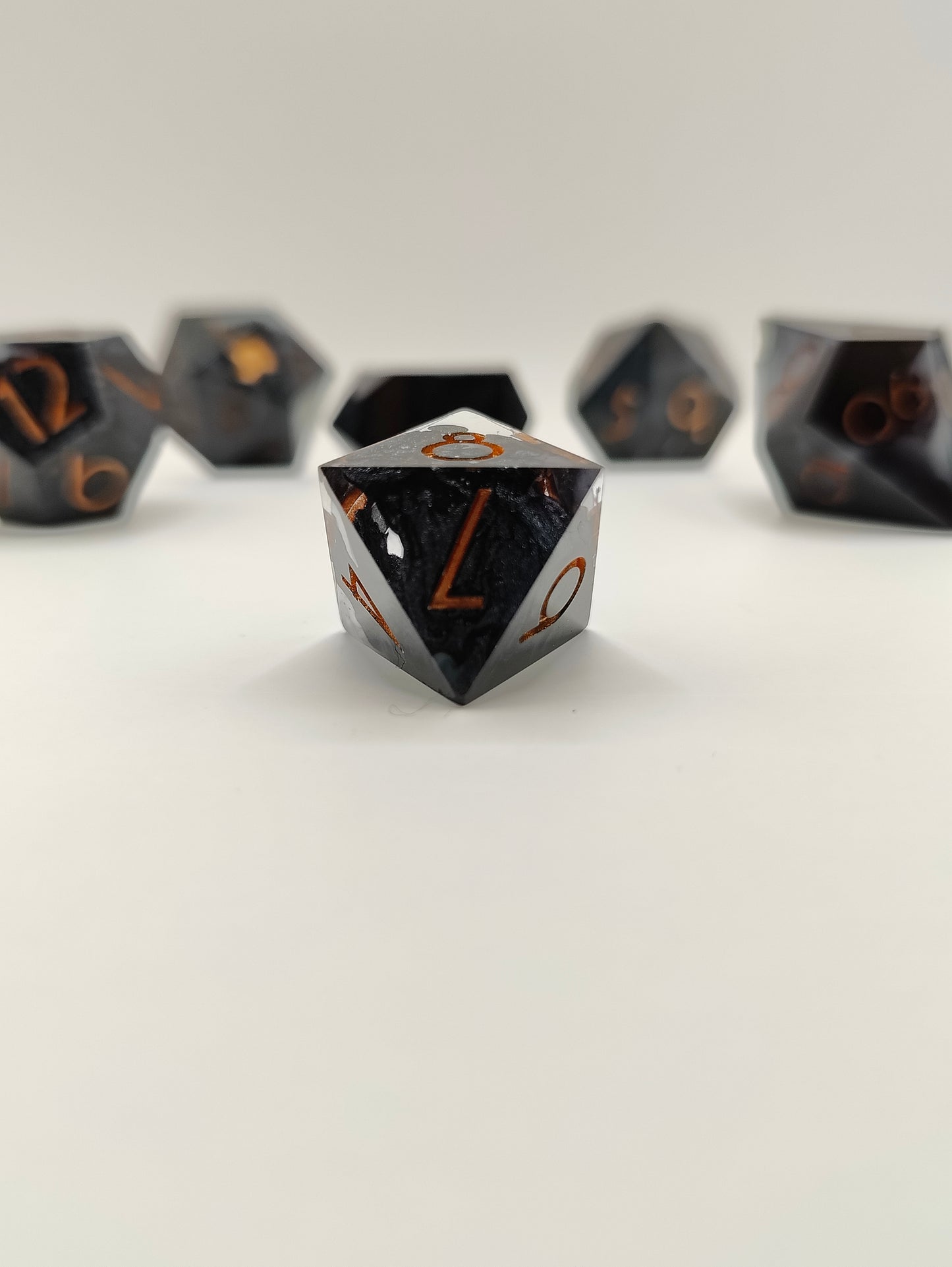 Handmade dice set: The expedition thin font