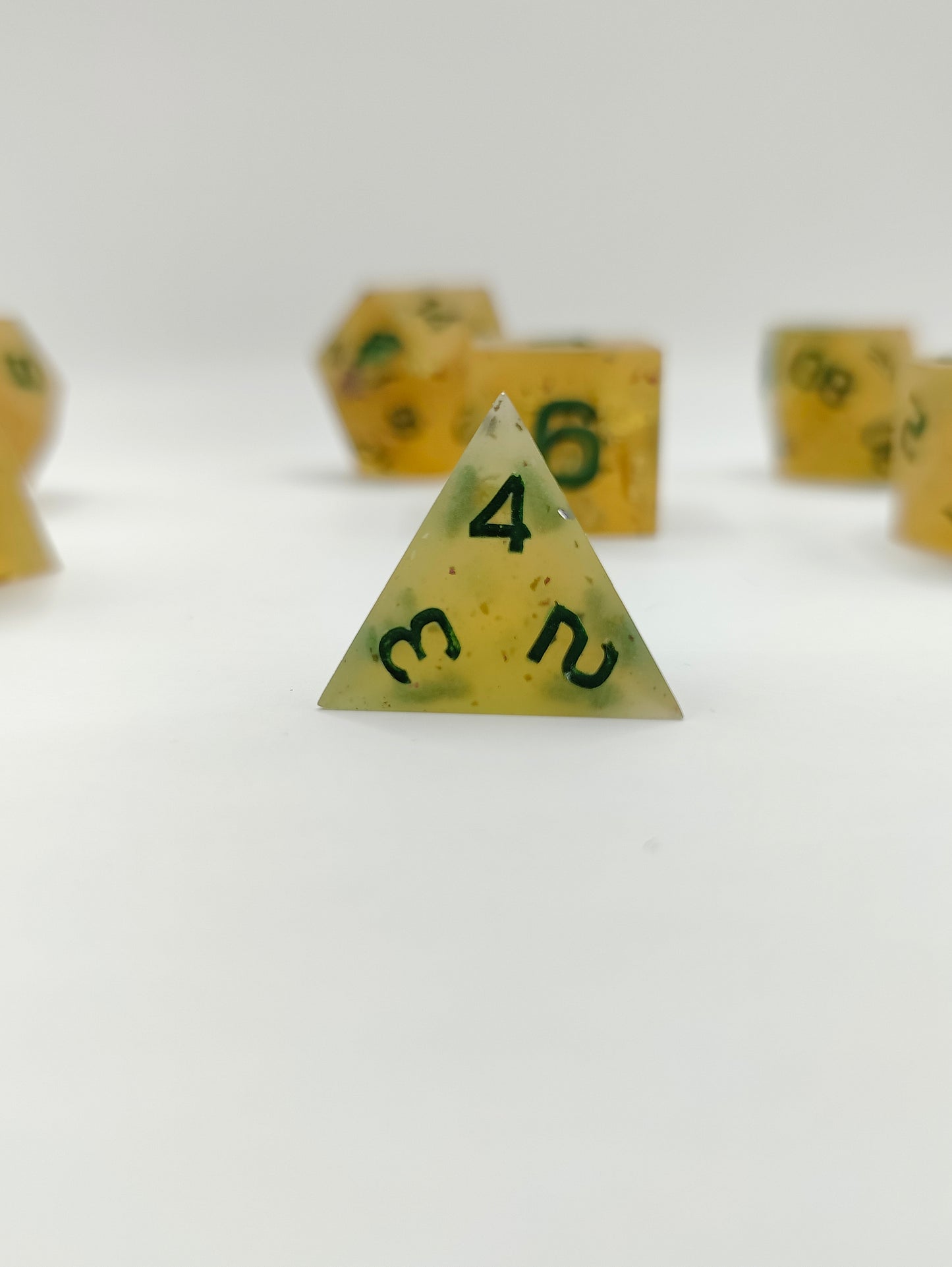 Handmade dice set: Honeyed Earth
