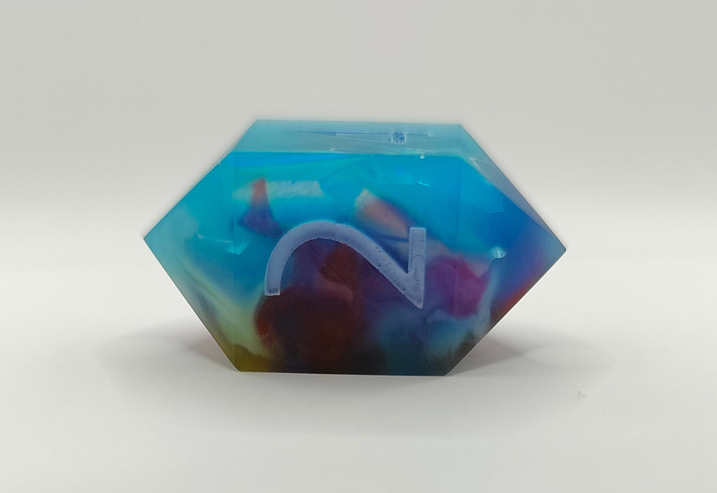 Handmade Single Crystal D4: Rainbow Nebula matte