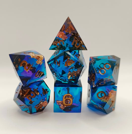 Handmade dice set: Sunken treasure