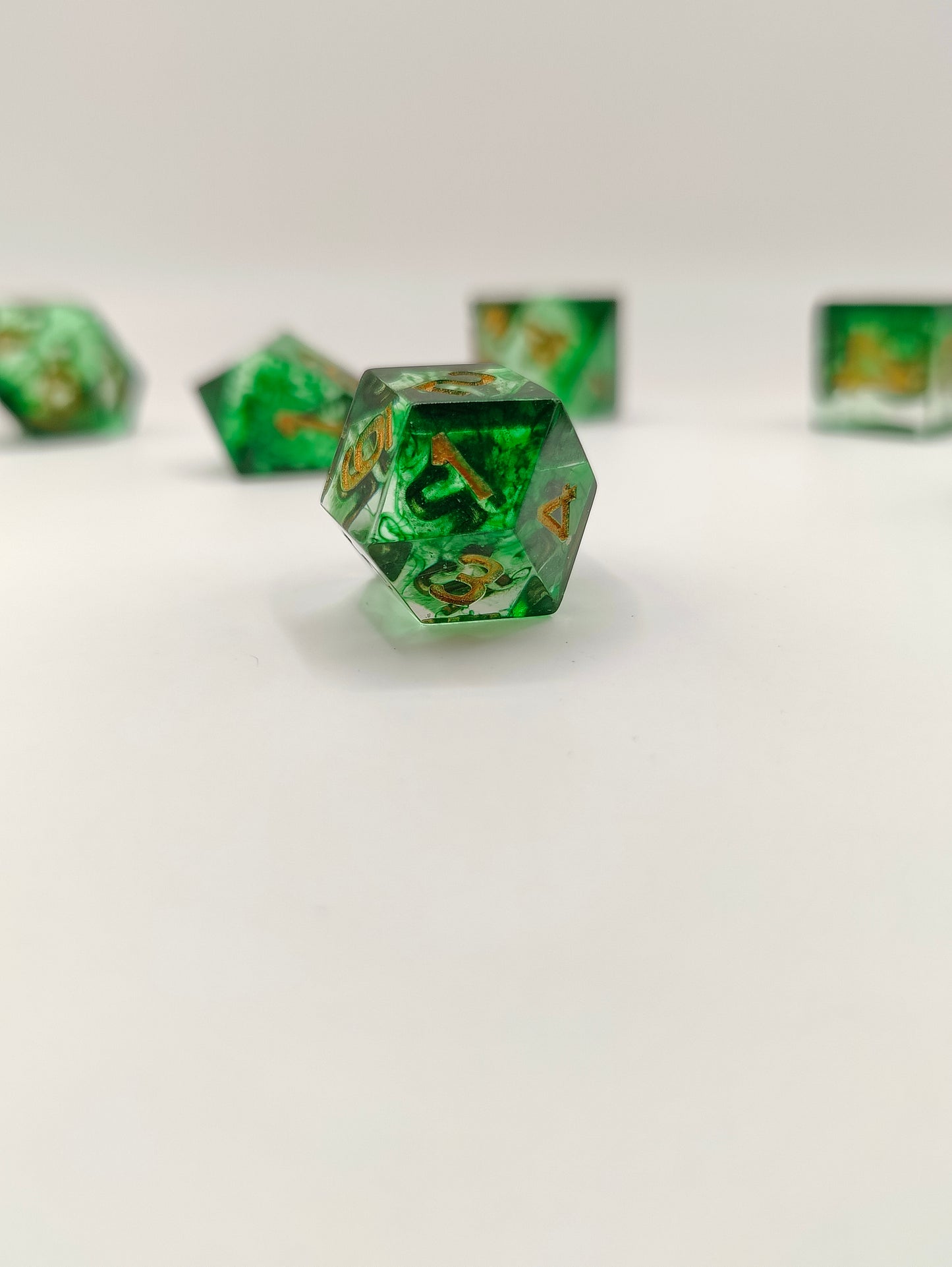 Mini dice set: Emeralds