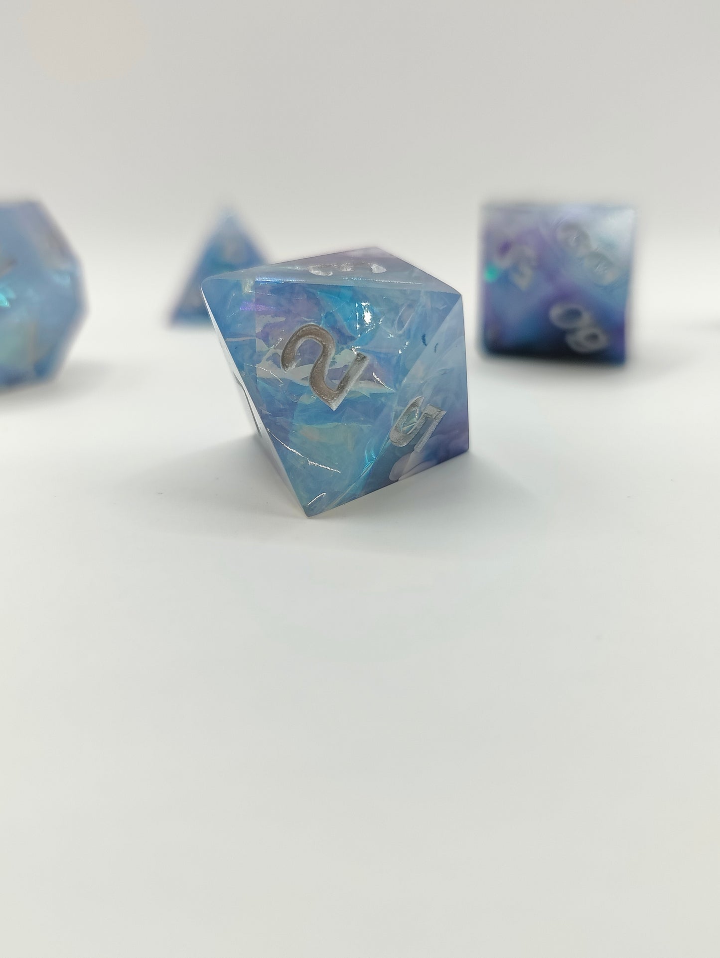 Handmade dice set: Galactic ice