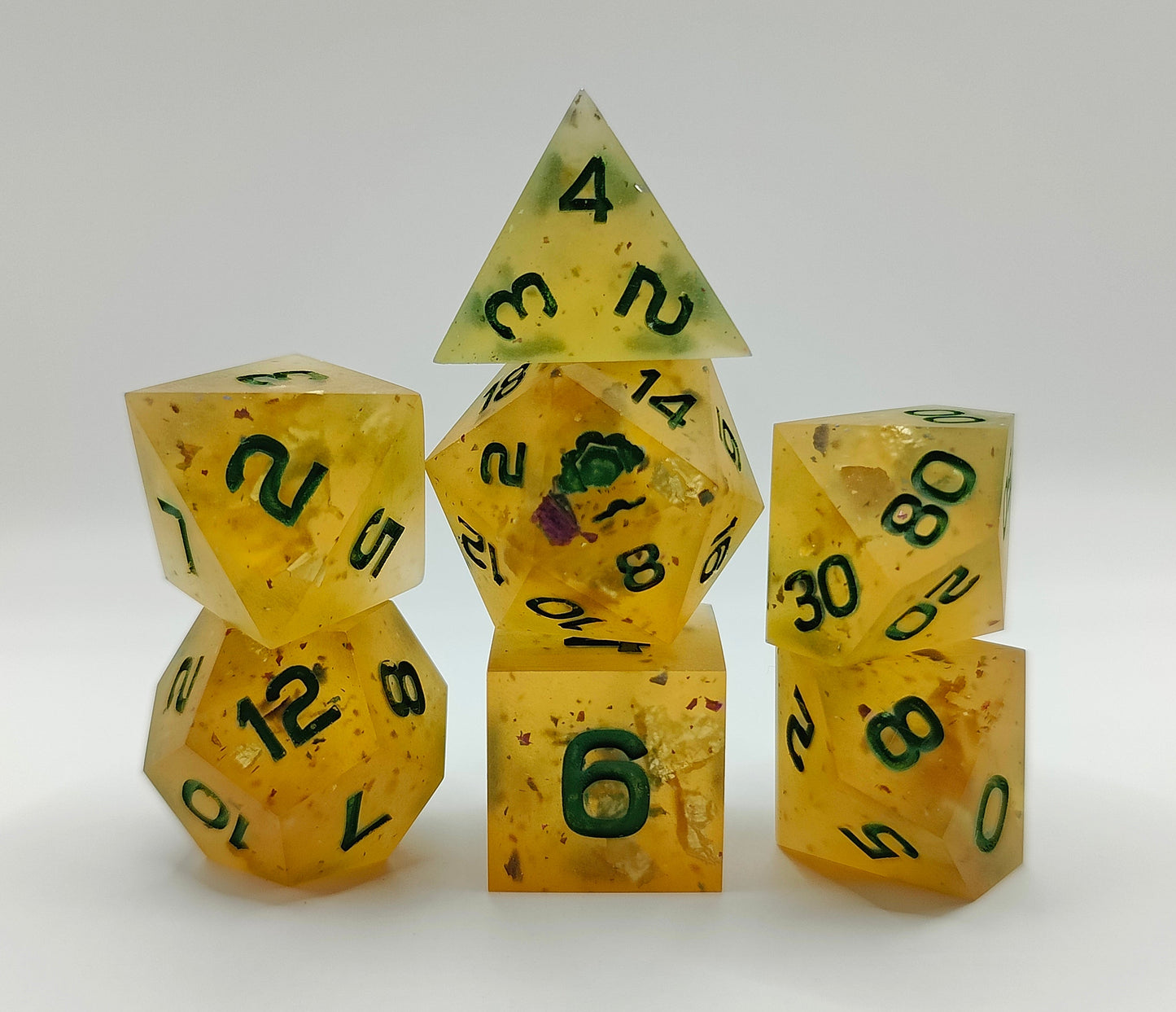 Handmade dice set: Honeyed Earth