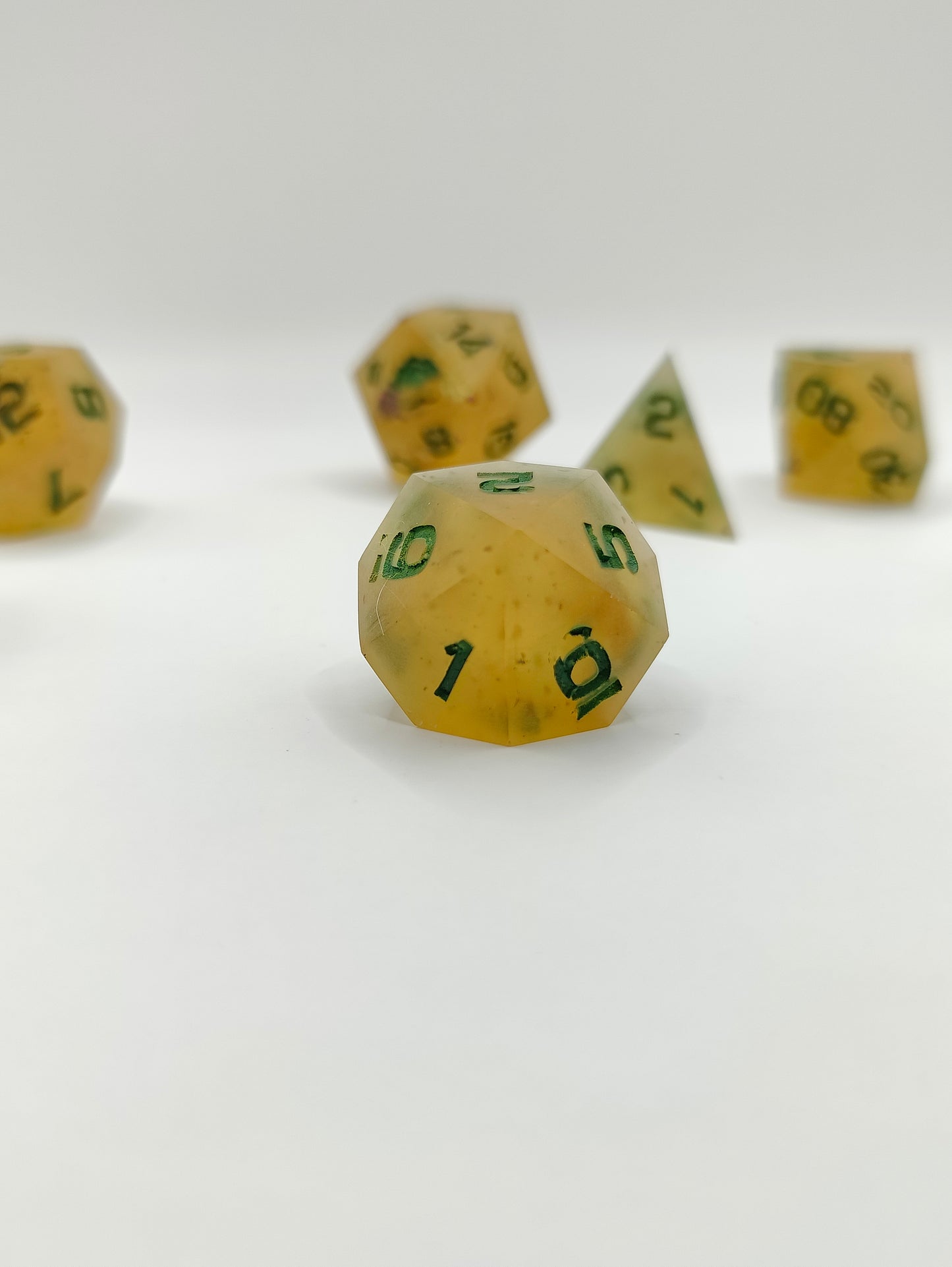 Handmade dice set: Honeyed Earth