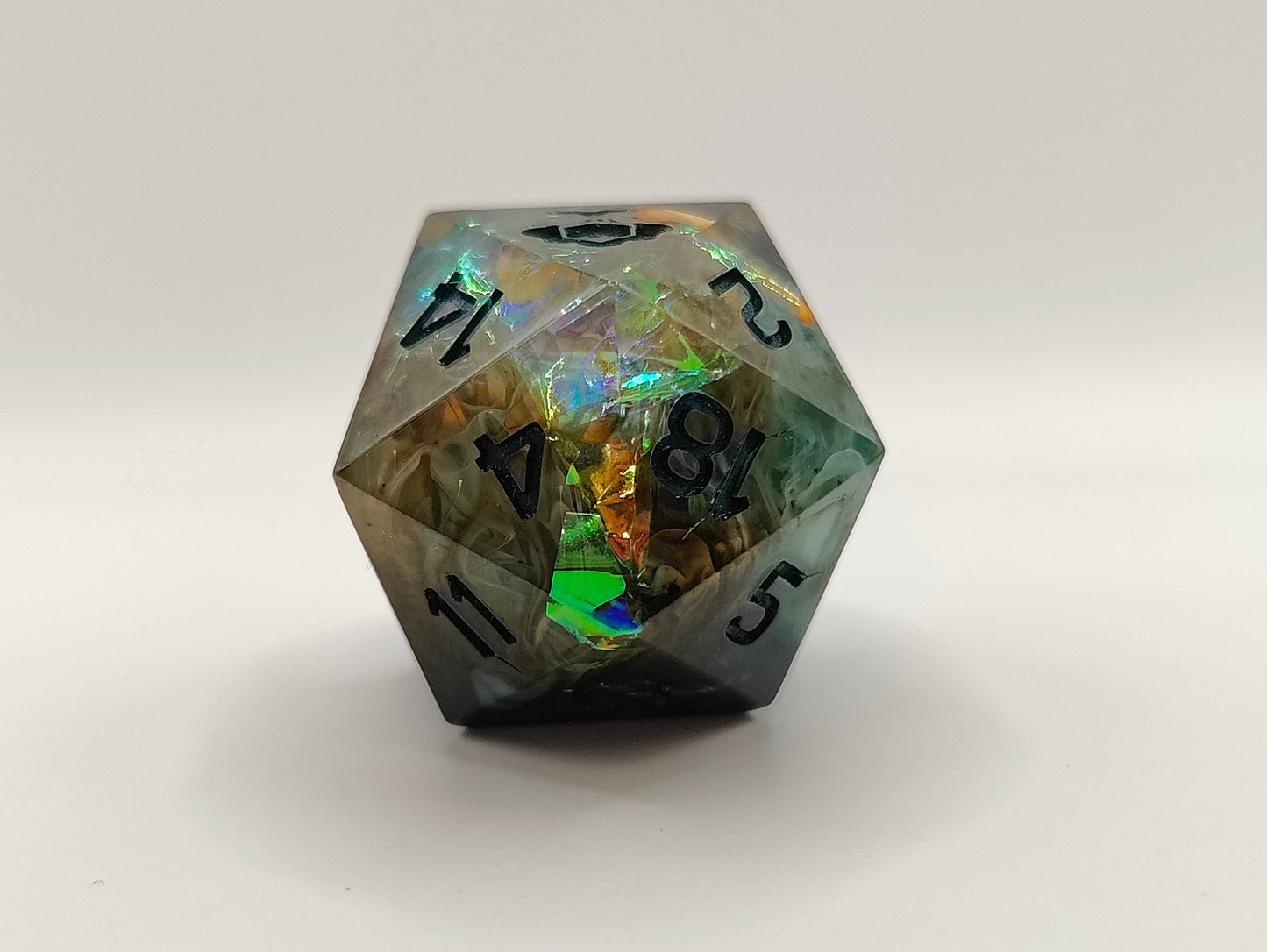 Handmade single D20: Dragon's breath