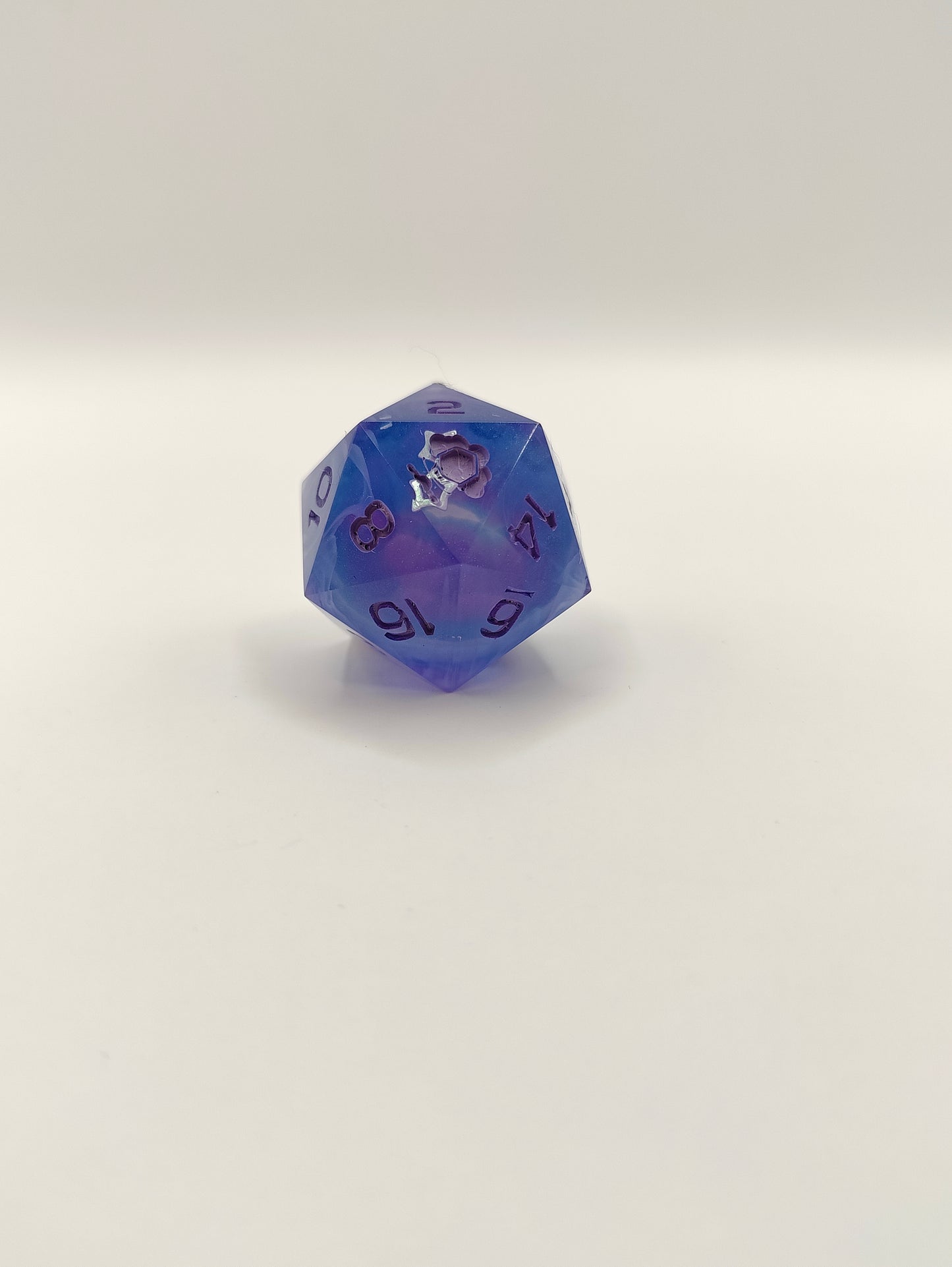 Handmade single D20: Arcane gardens purple ink