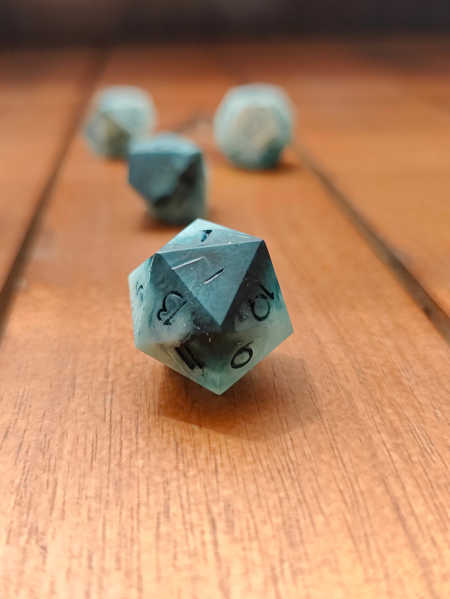 Handmade dice set: Cloudy nebula