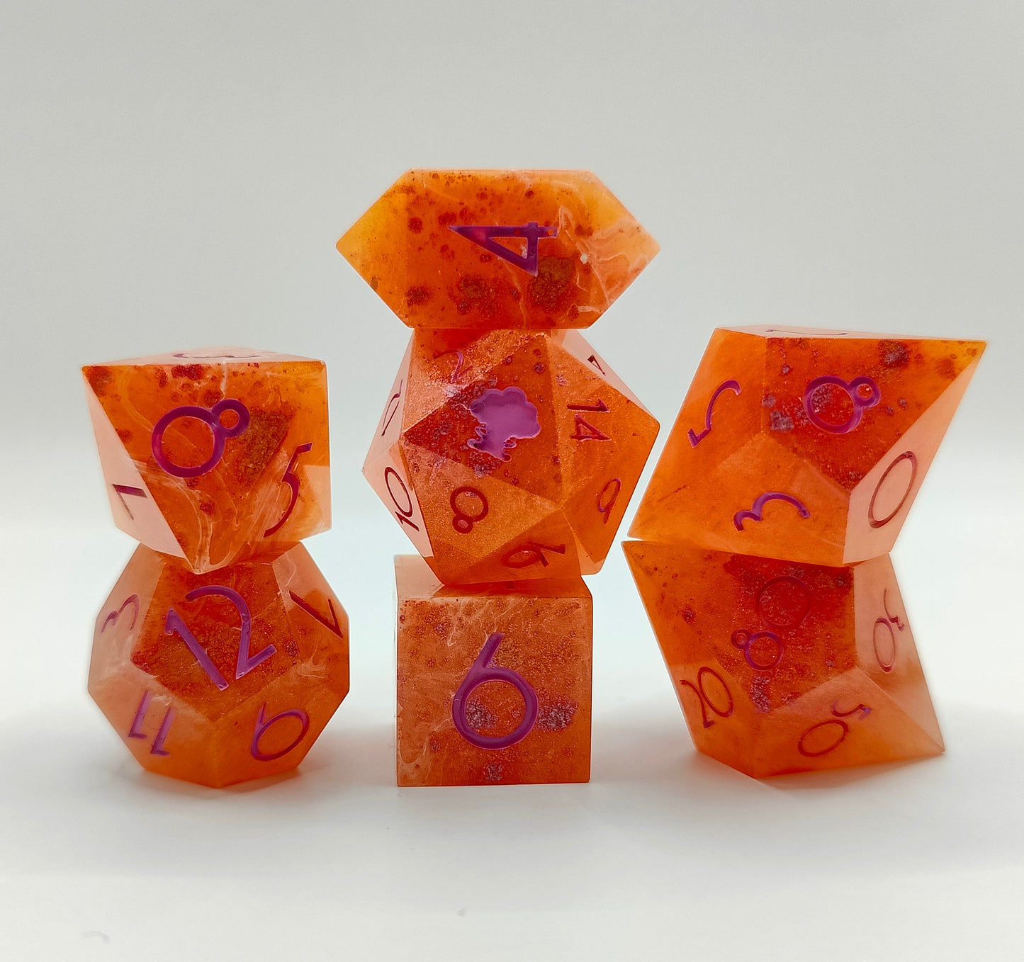 Handmade dice set: Sappho