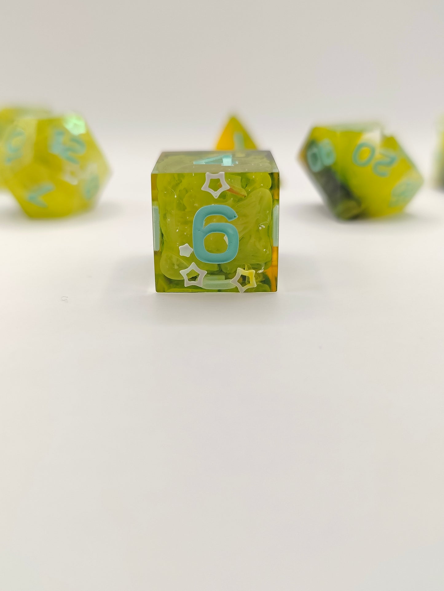 Handmade dice set: Verdant Gardens