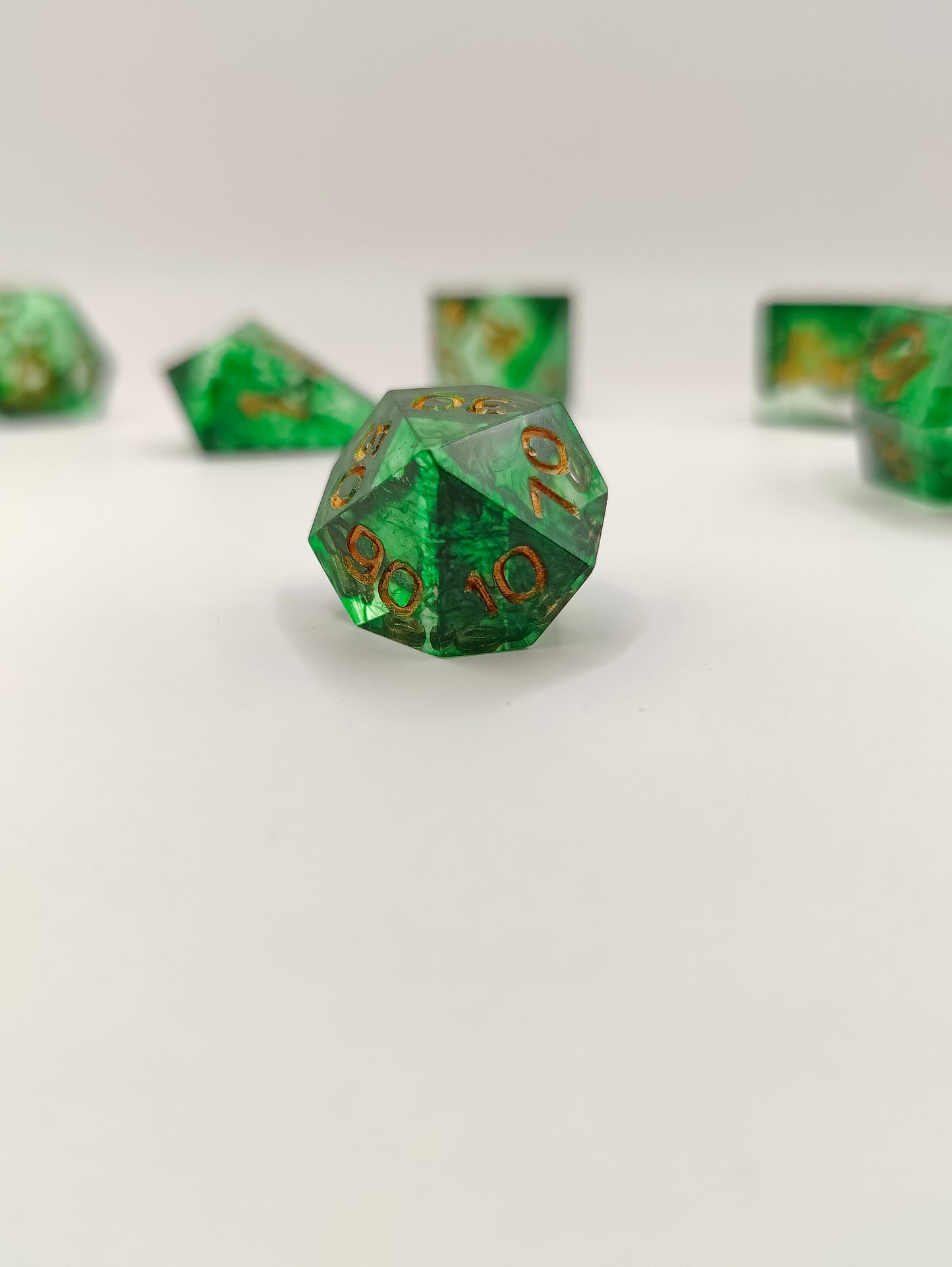 Mini dice set: Emeralds